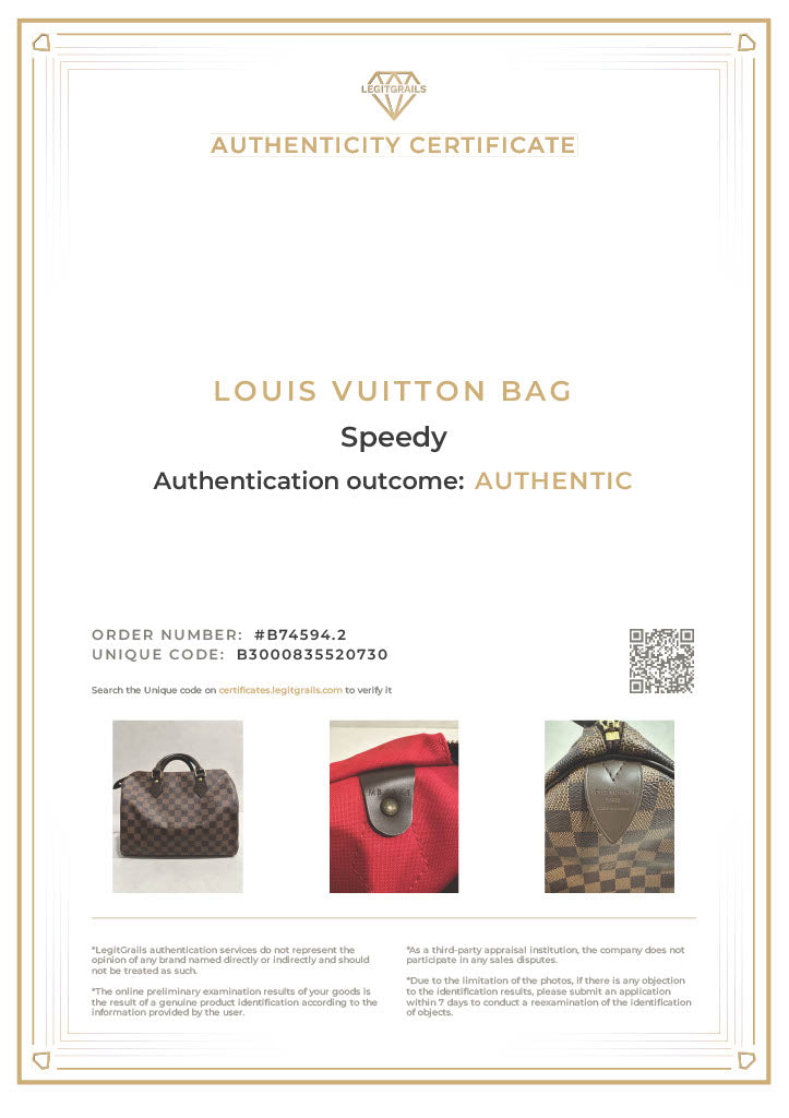 Louis Vuitton Brown Damier Ebene Speedy 30 Handbag