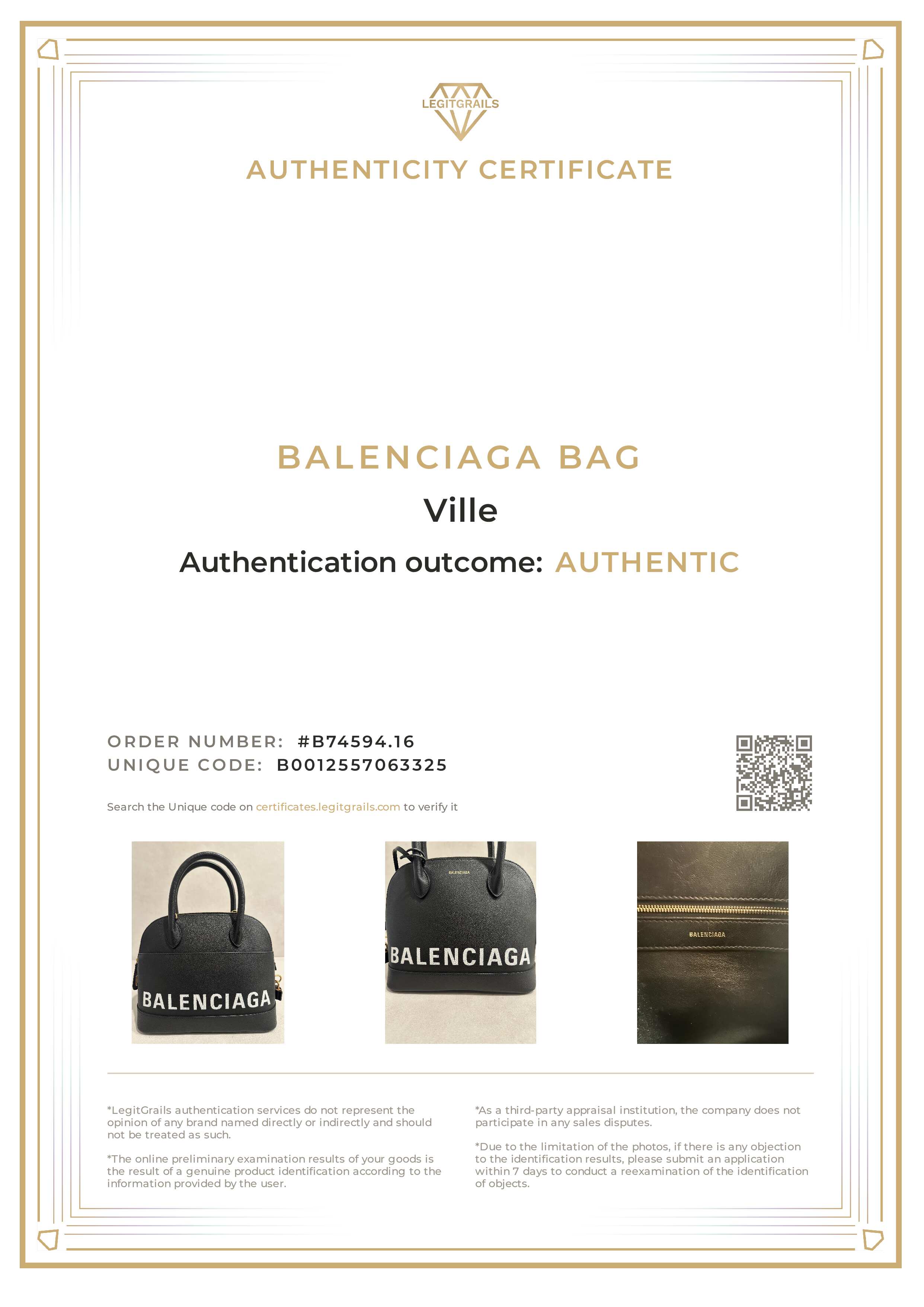 Balenciaga Ville Black Leather Small Bag