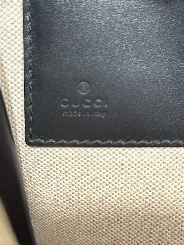 Gucci GG Supreme Monogram Tigers Zip Portfolio Wristlet Black