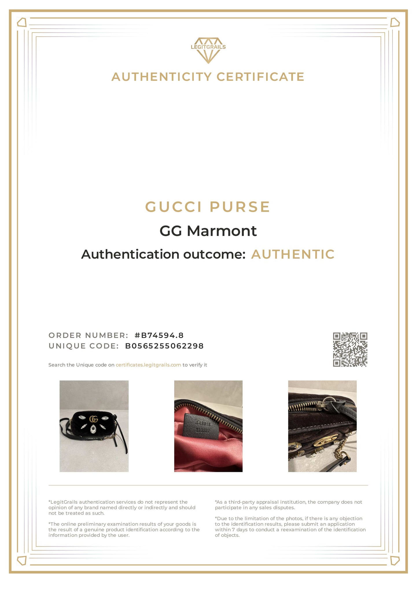 Gucci GG Marmont Black Velvet Crystal Crossbody Camera Bag