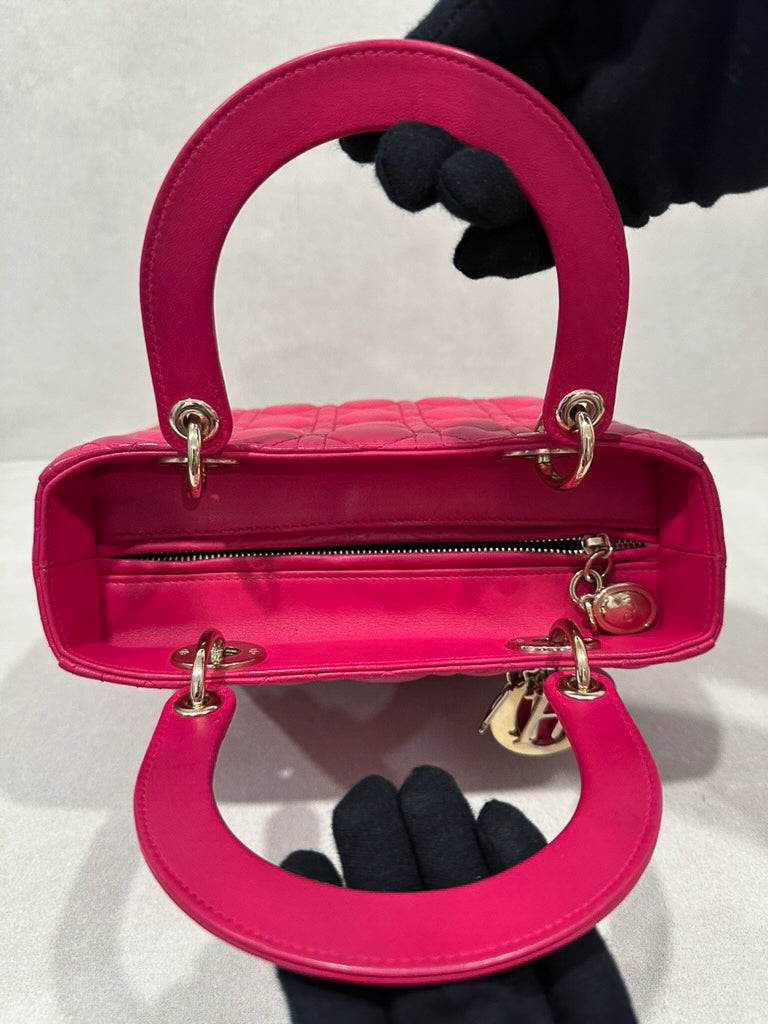 Christian Dior Lambskin Cannage Lady Dior - Medium