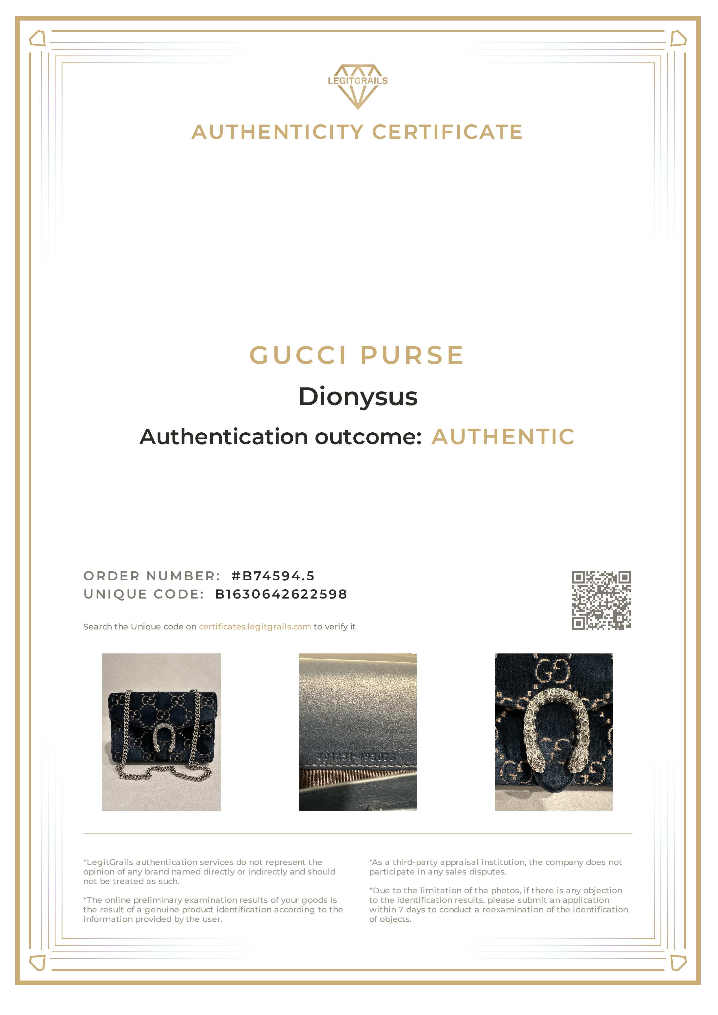 Gucci GG Navy Blue Velvet Crystal Dionysus Small Crossbody Bag