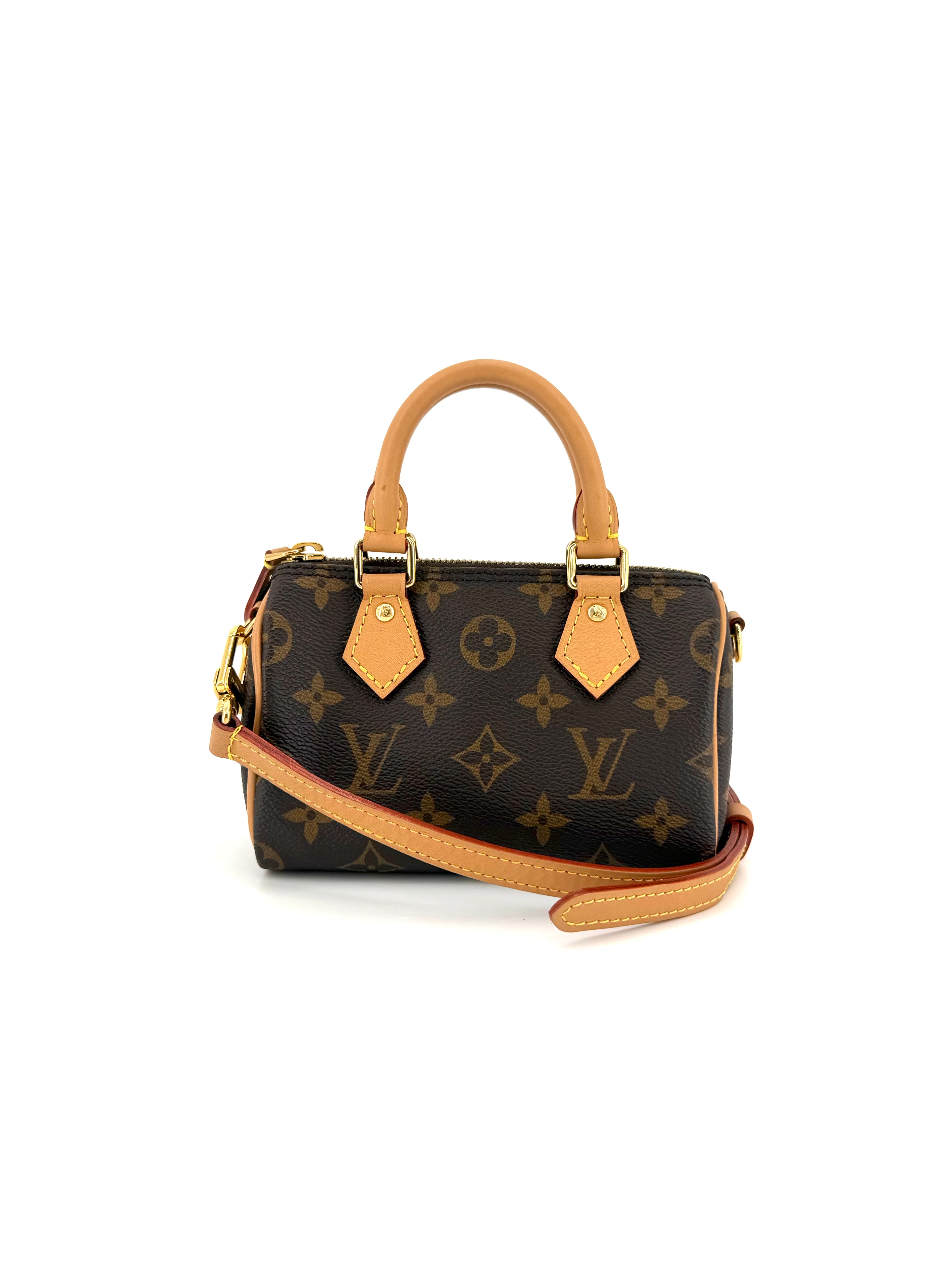 Pre-Owned Louis Vuitton Nano Speedy monogram Crossbody Bag