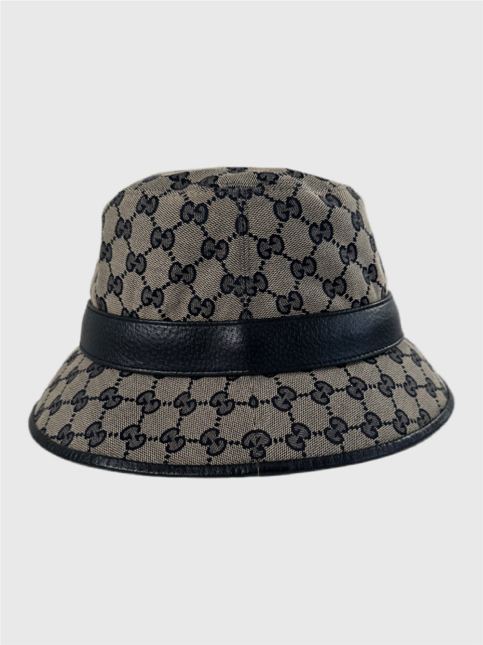 Pre-Owned Gucci GG Beige/Blue Canvas Bucket Hat Size XL 60cm