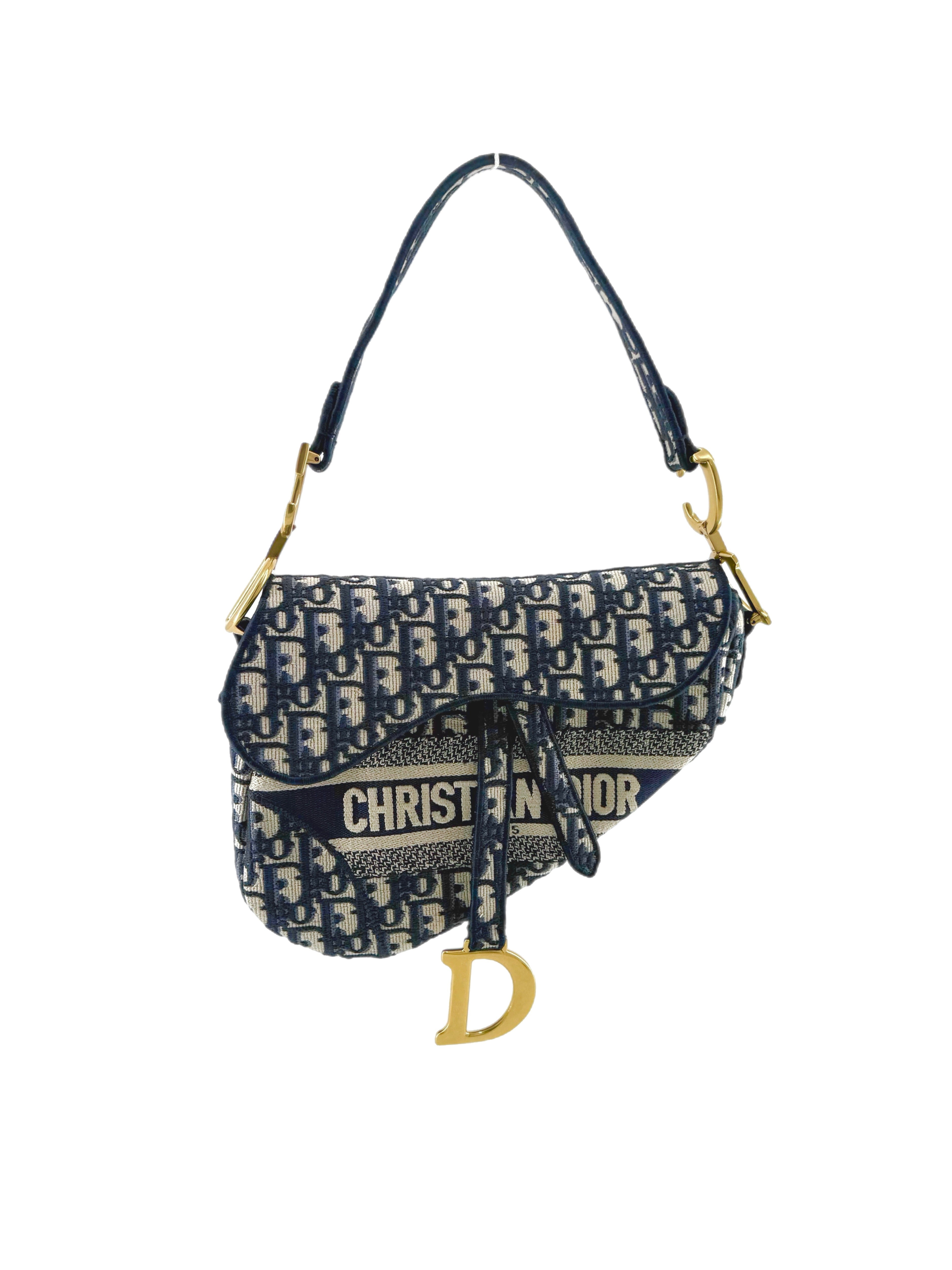 Pre-Owned Dior Oblique Saddle (2024 Model) Embroidered Shoulder Bag