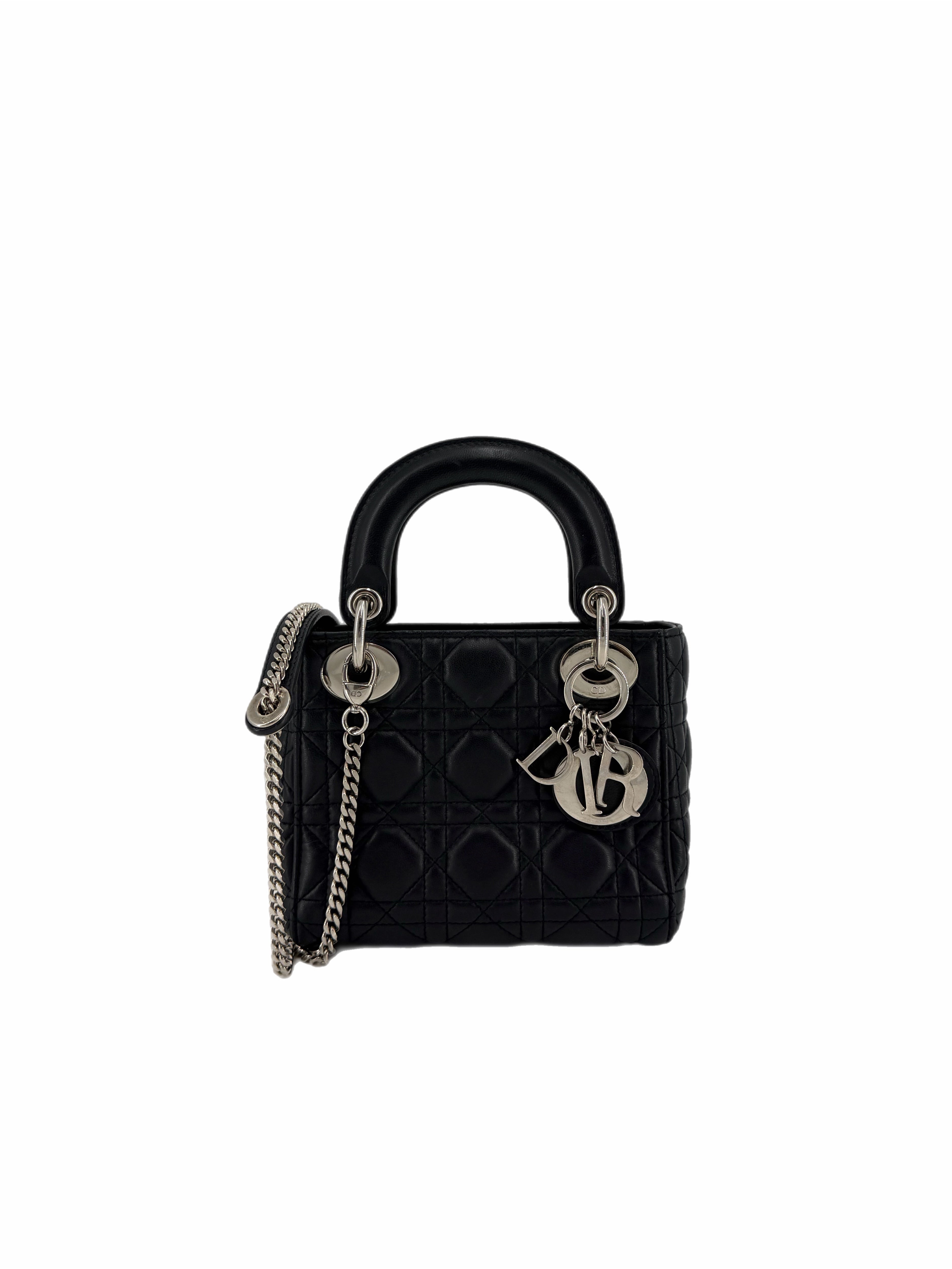 Pre-Owned Dior Lady Dior Lambskin Cannage Mini Crossbody Bag
