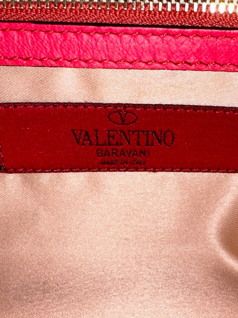 Valentino Garavani Rosier Medium Tote w/Real Pink and Black Fabric Rosettes