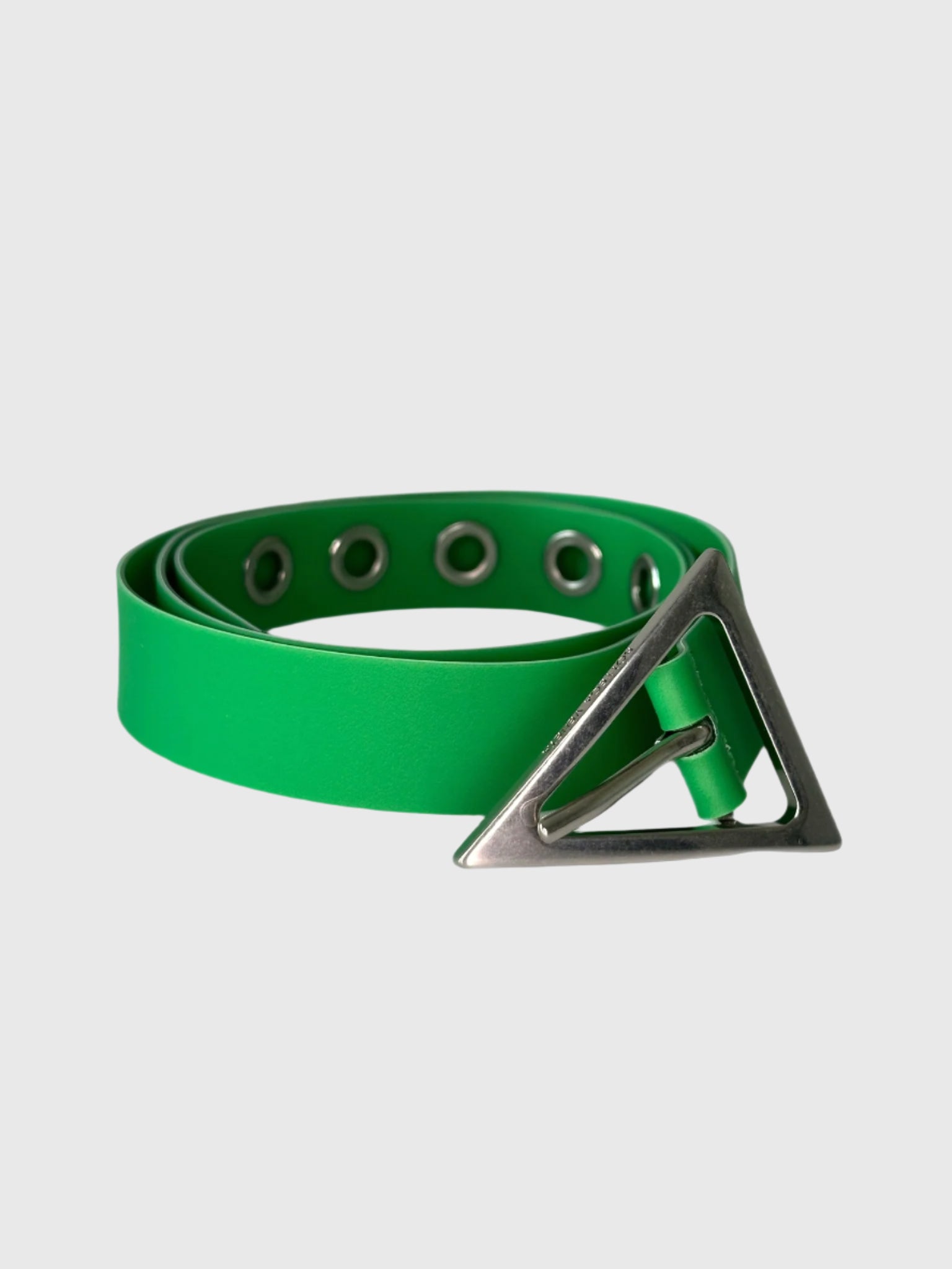 Bottega Veneta - Size 95cm (38in) Triangle Buckle Gummy Belt - Parakeet Green