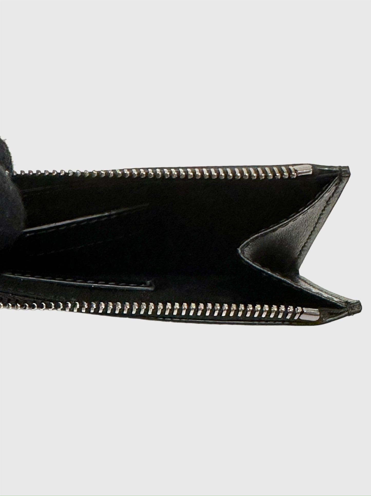Dior Black CD Diamond Canvas Leather Zipper Card Holder