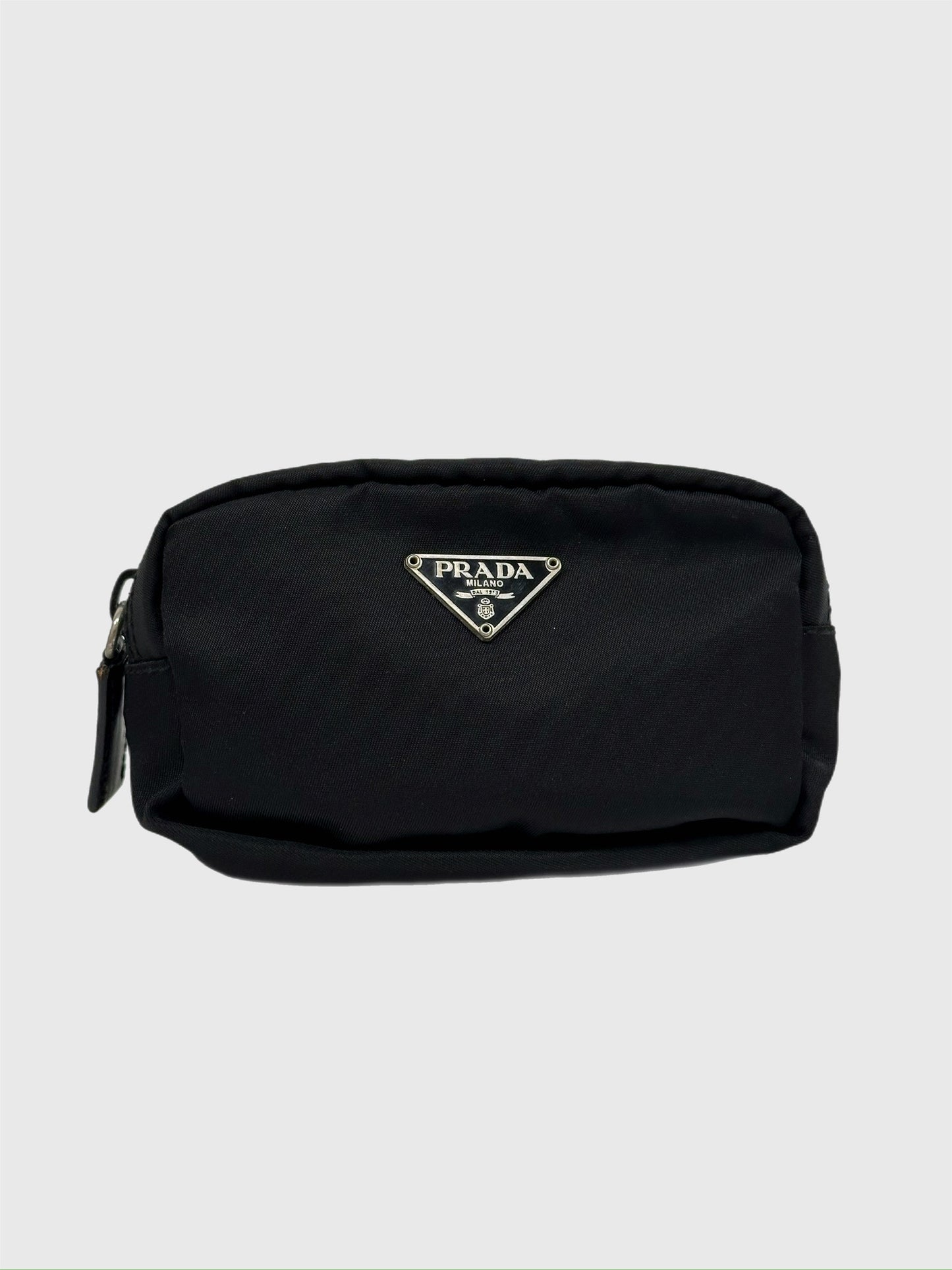 Prada Black Nylon Cosmetic Tech Pouch - Mini