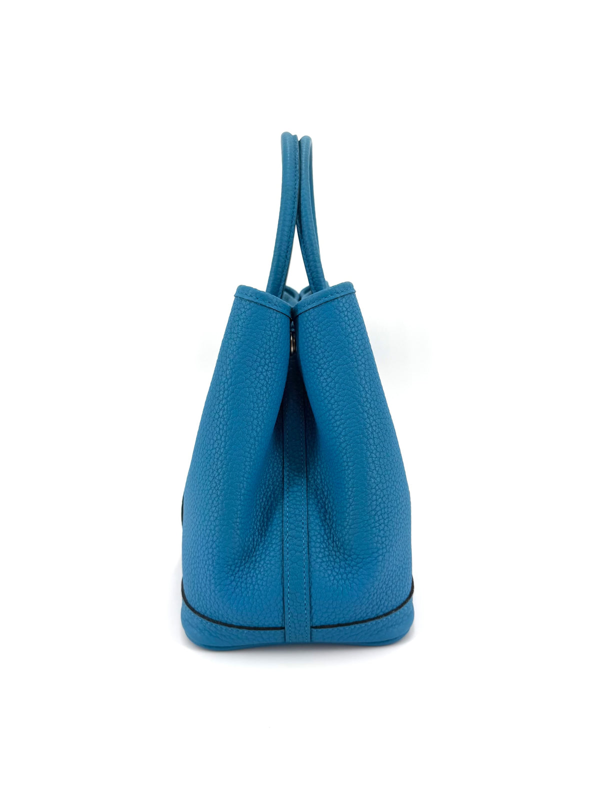 Pre-Owned Hermès Garden Party 30 Bleu Zanzibar Negonda Leather Tote Bag Palladium Hardware