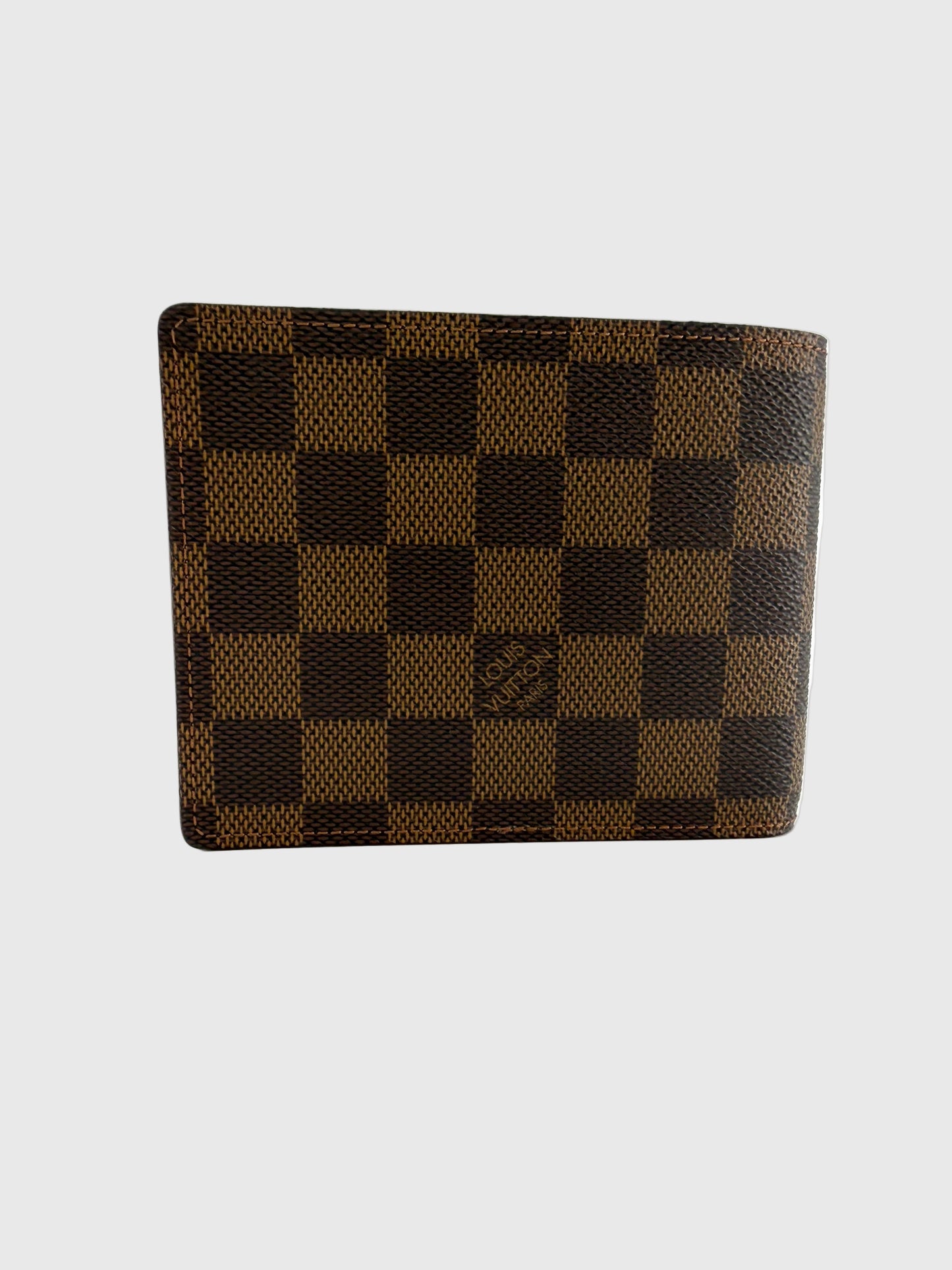 Louis Vuitton Damier Ebene Canvas Leather Bifold Wallet