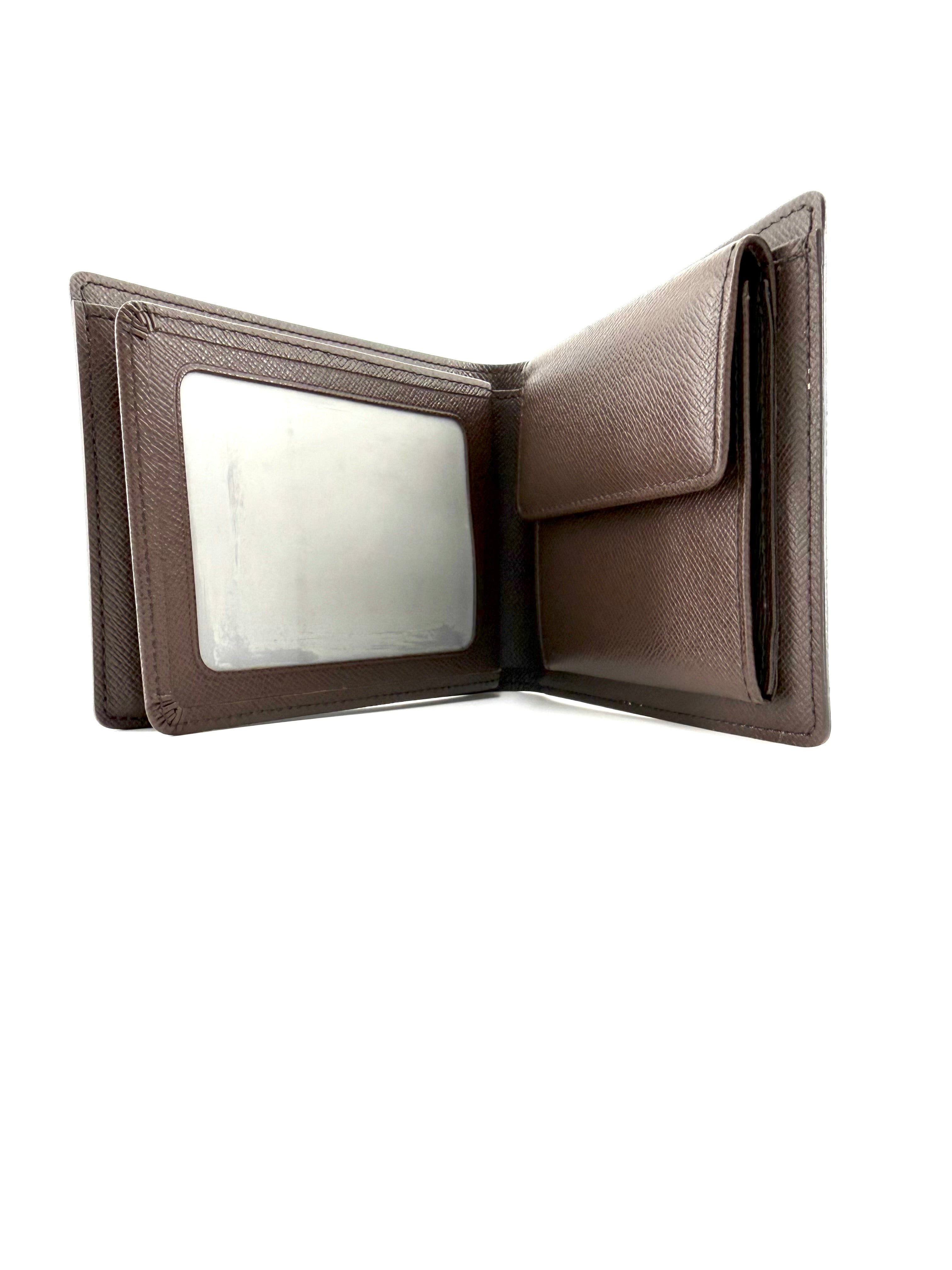 Louis Vuitton Damier Ebene Canvas Leather Bifold Wallet