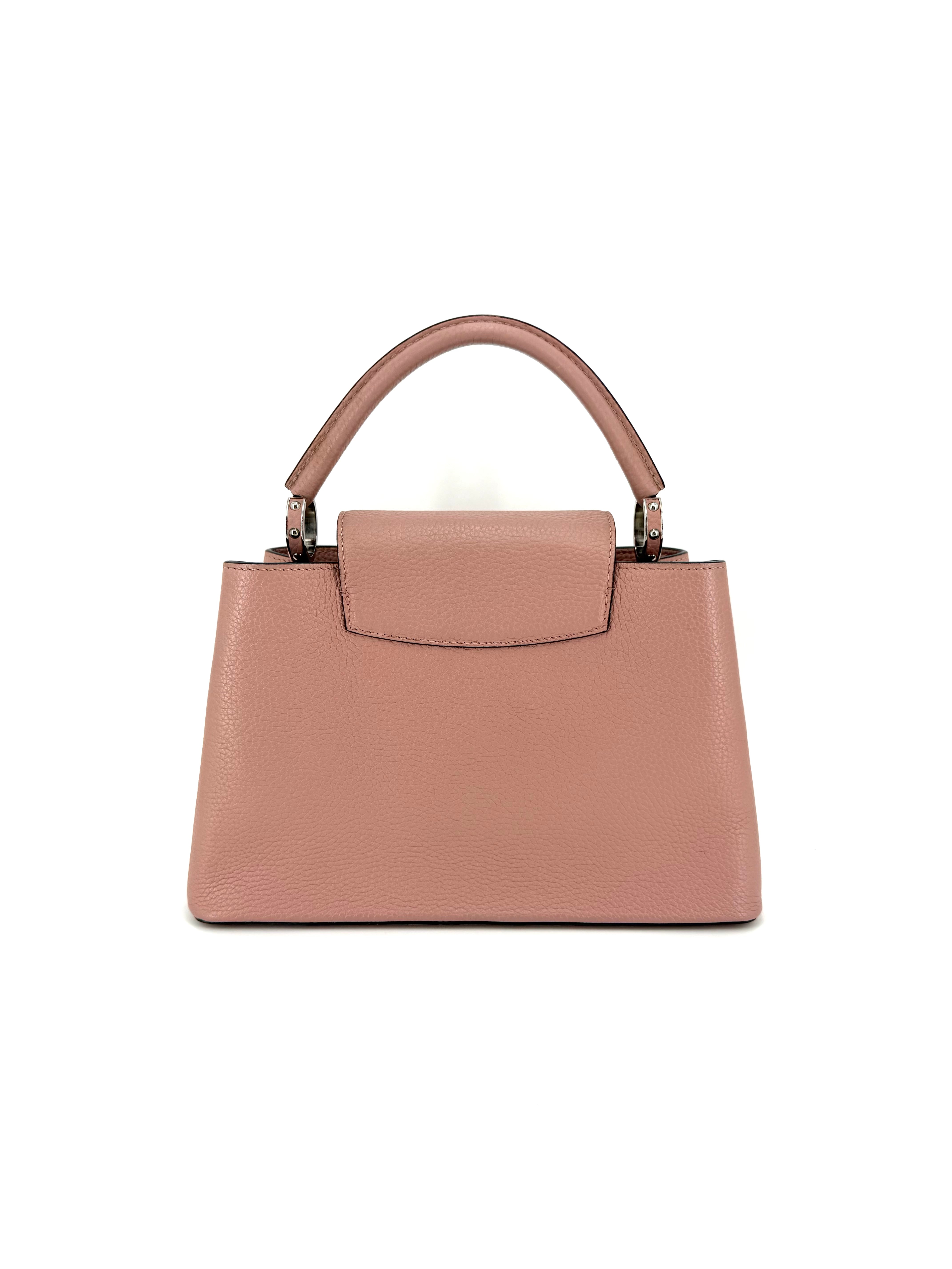 Pre-Owned Louis Vuitton Capucines MM Pink Taurillon Leather Top Handle Bag