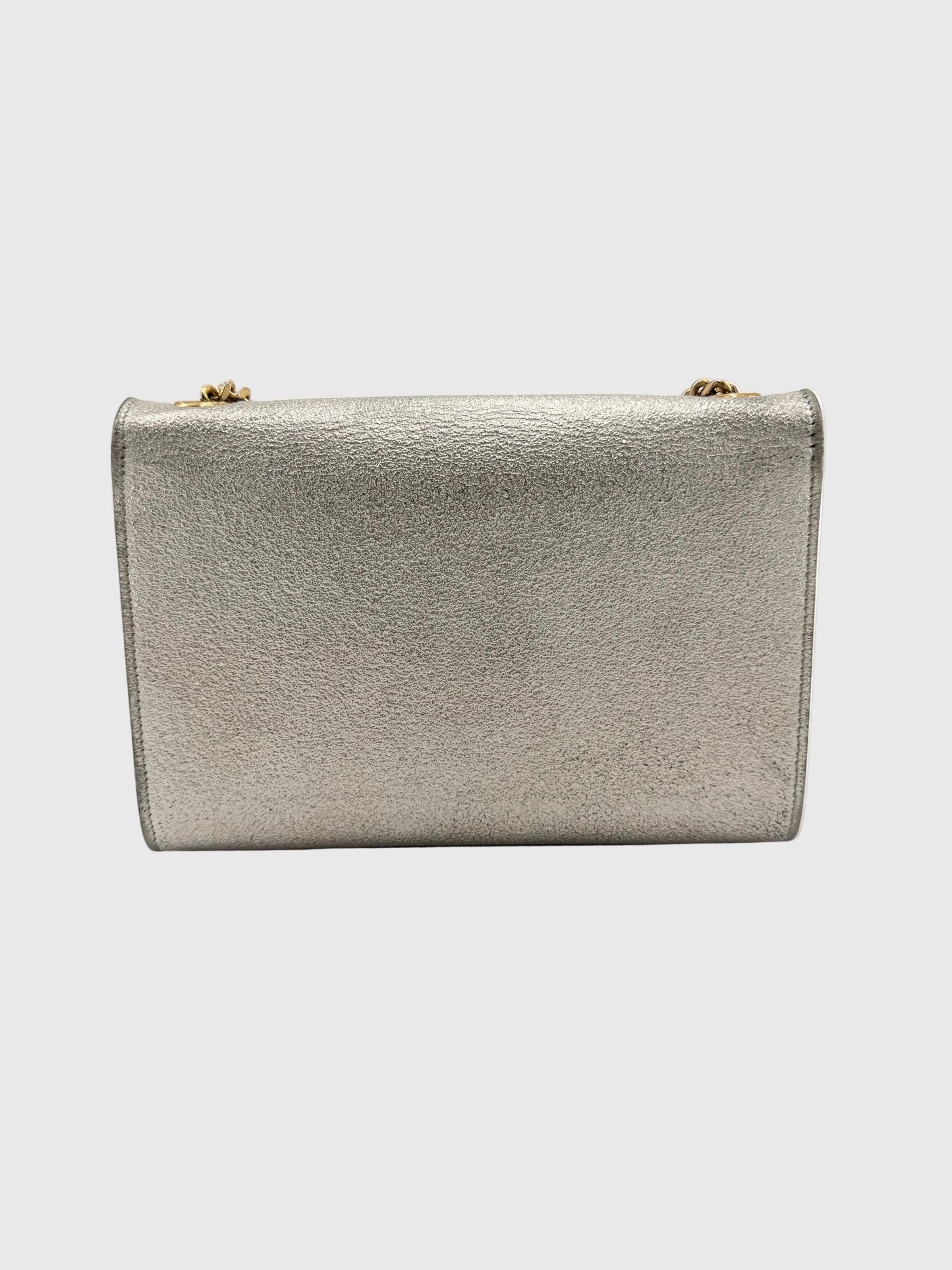 Saint Laurent Metallic Leather Classic Monogram Crossbody Bag