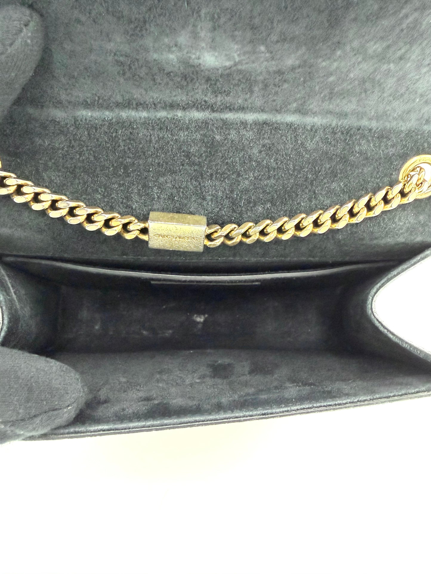 Saint Laurent Metallic Leather Classic Monogram Crossbody Bag