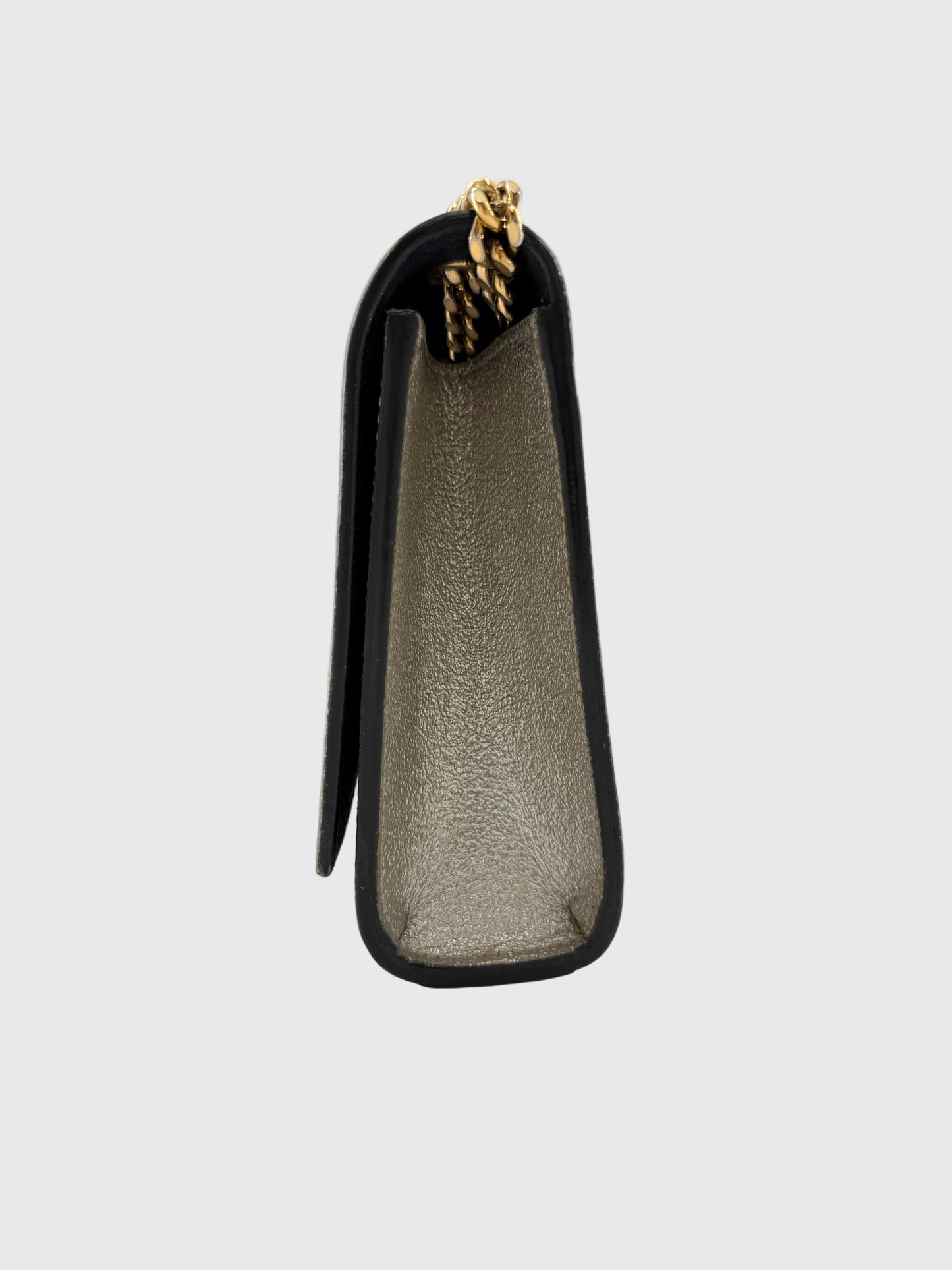 Saint Laurent Metallic Leather Classic Monogram Crossbody Bag