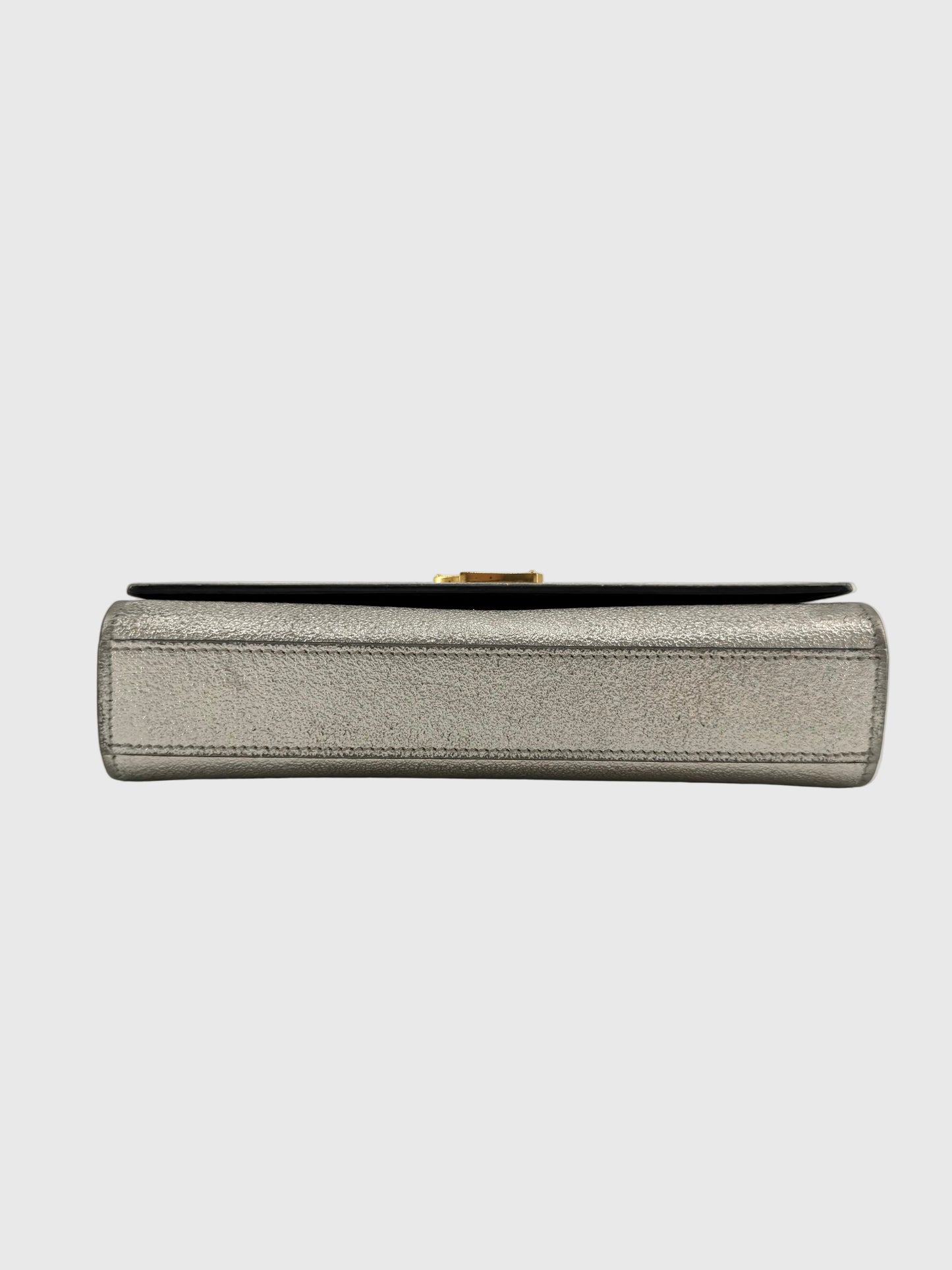 Saint Laurent Metallic Leather Classic Monogram Crossbody Bag