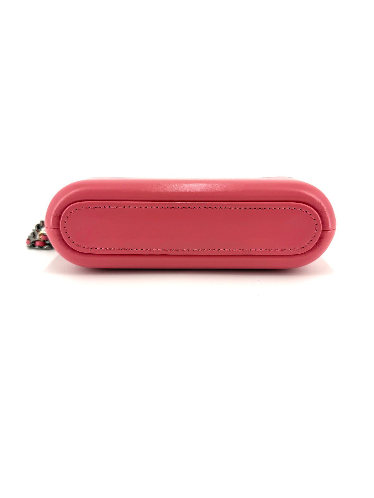 Pre-Owned Chanel Gabrielle Pink Quilted Aged Calfskin Double Zip Clutch with Chain