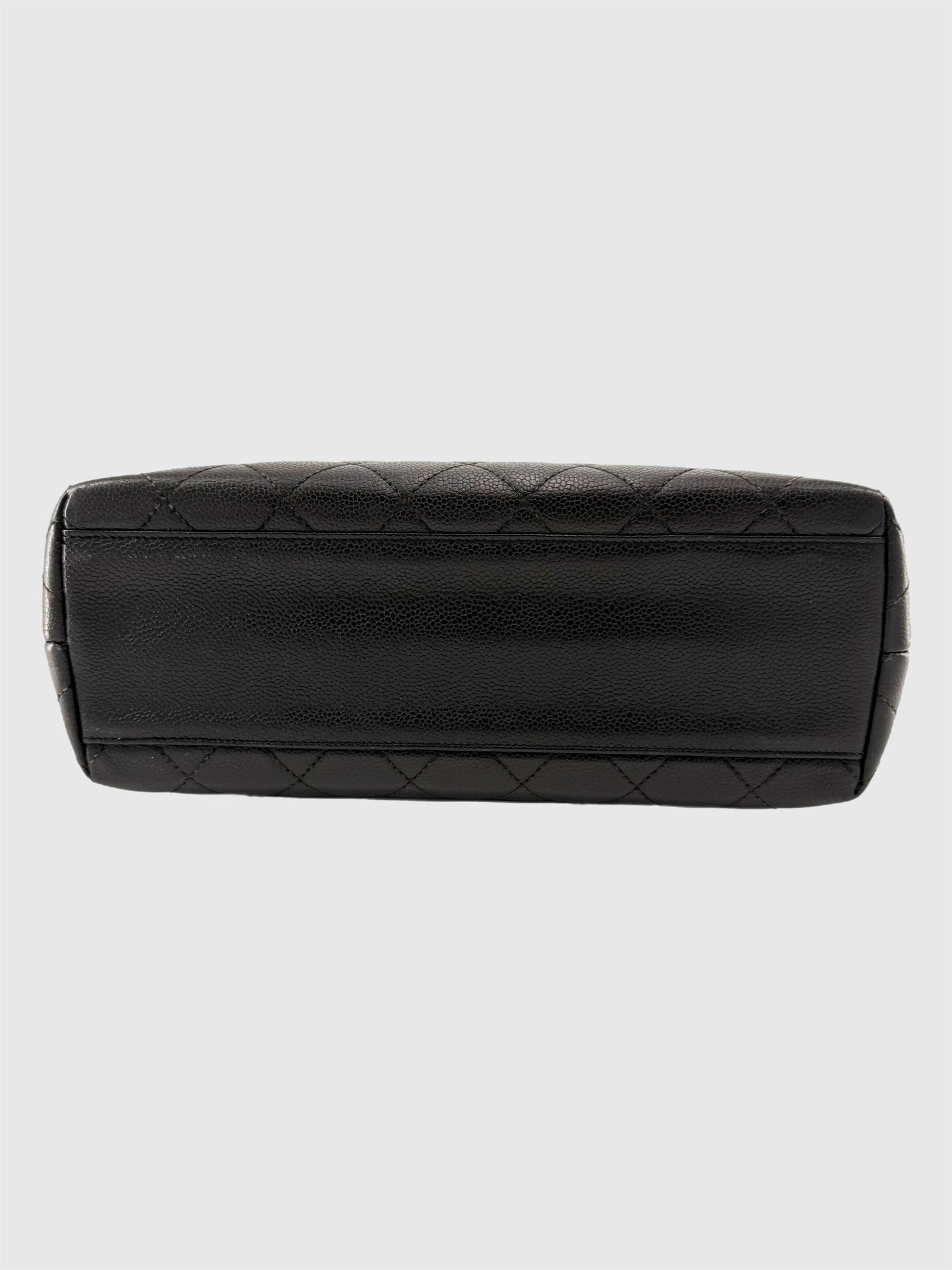 Chanel Vintage Caviar Leather Kelly Bag Black Gold Hardware
