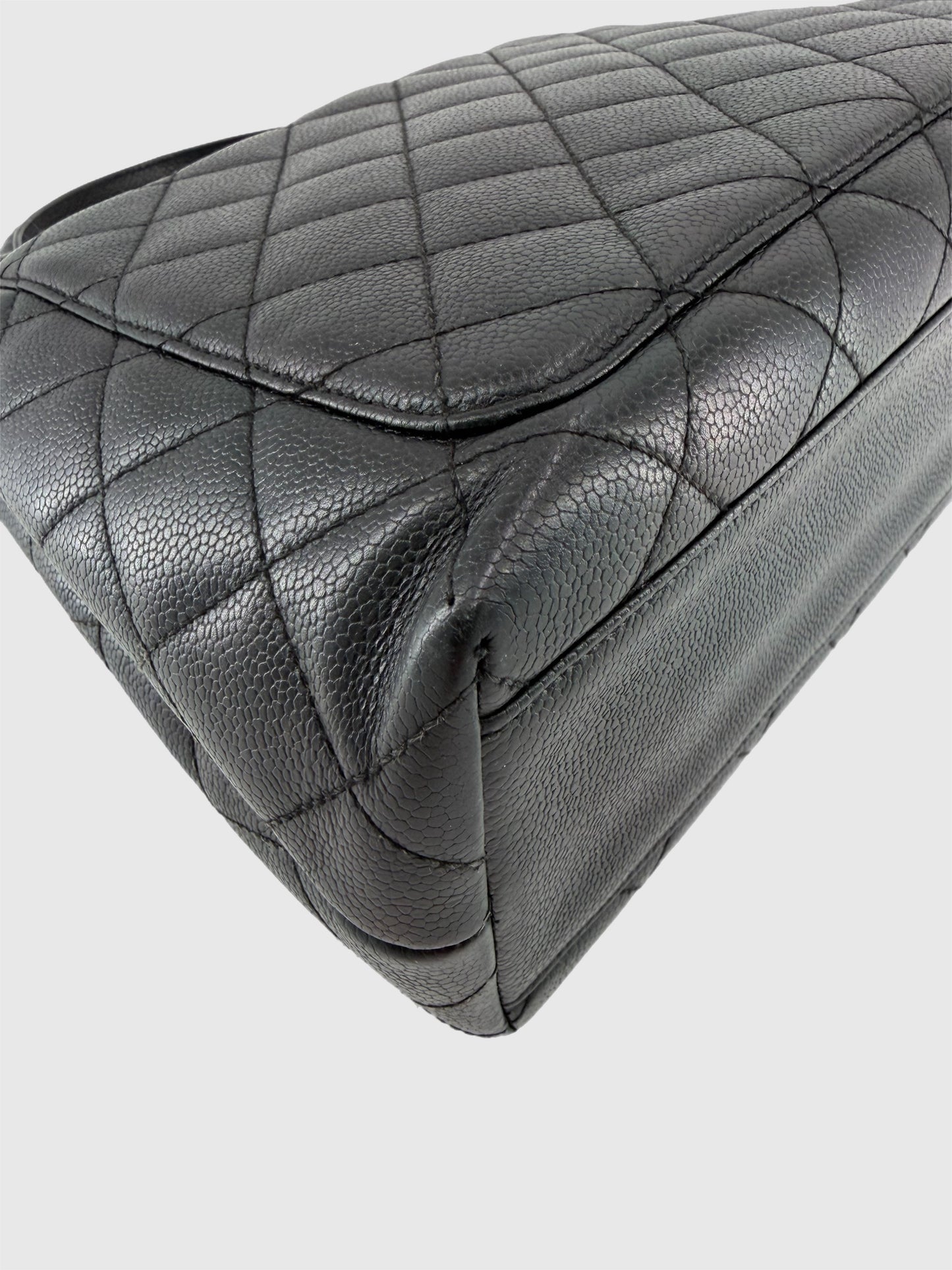 Chanel Vintage Caviar Leather Kelly Bag Black Gold Hardware