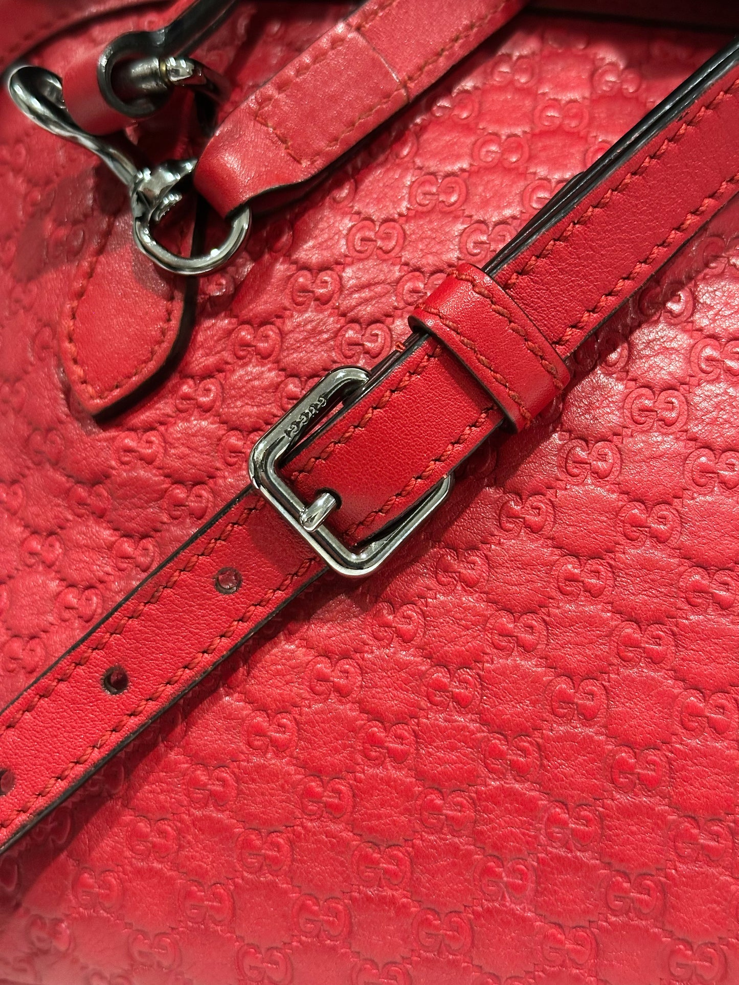 Gucci Red Microguccissima GG Mini Dome Cross Body Bag