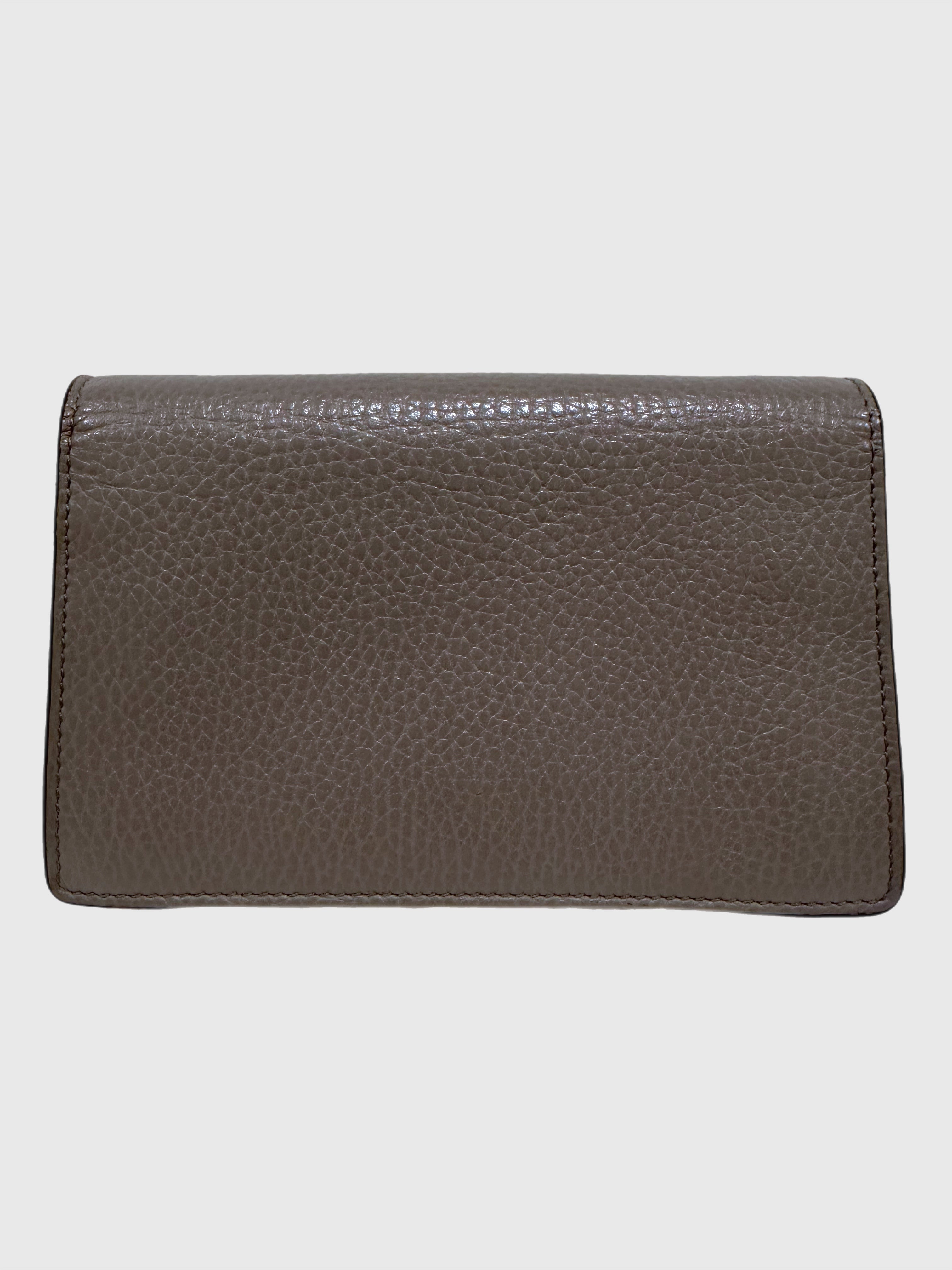 Gucci Gray Leather Crystal Dionysus Super Mini Bag