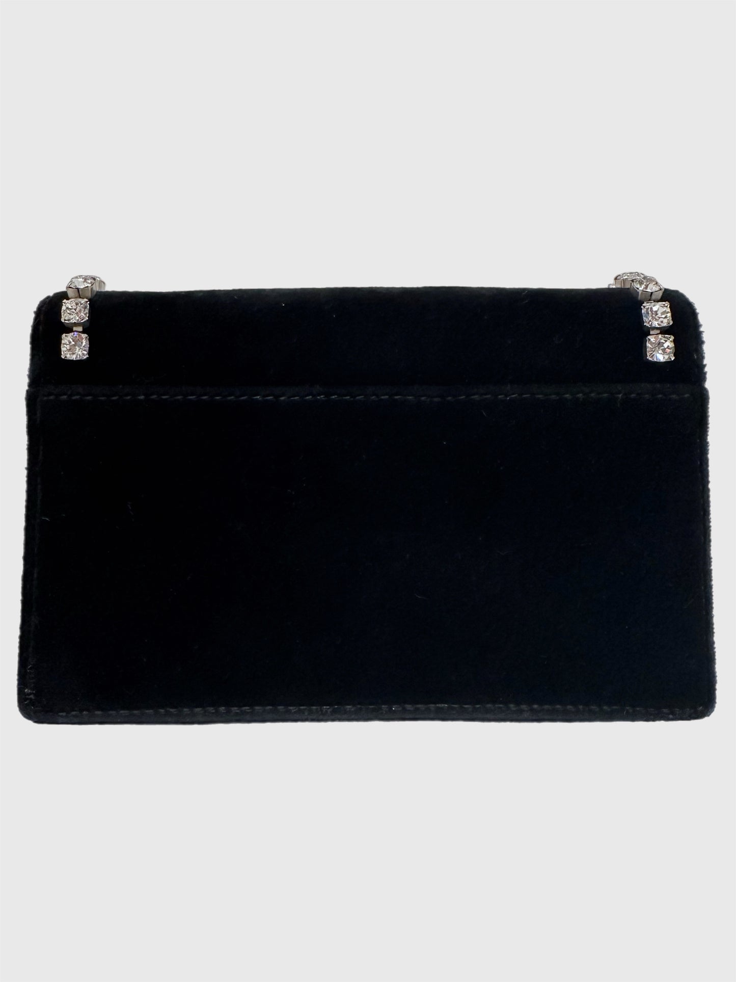 Gucci Black Velvet Crystal Dionysus Super Mini Bag