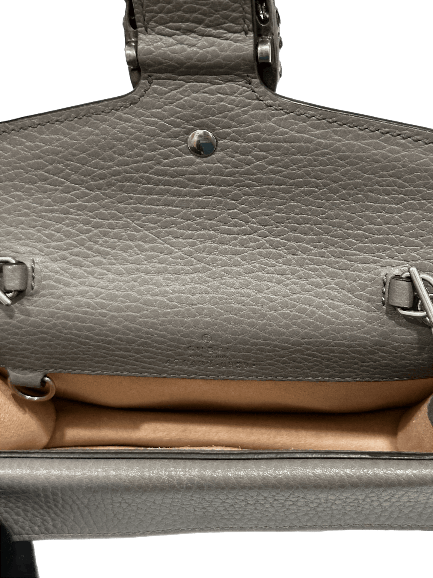 Gucci Gray Leather Crystal Dionysus Super Mini Bag