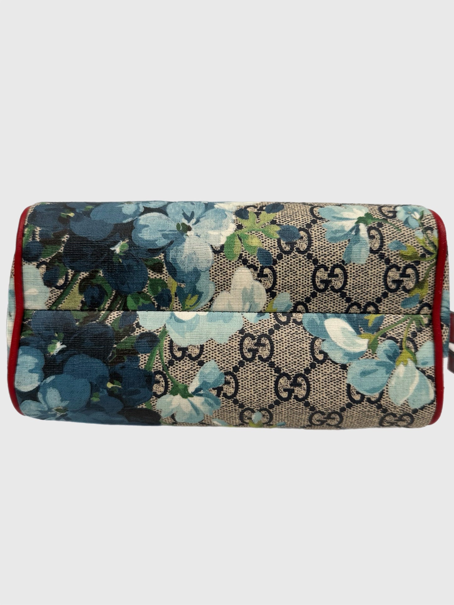 Gucci Blue Bloom Supreme GG 2way Canvas Bag Mini Boston Crossbody Handbag