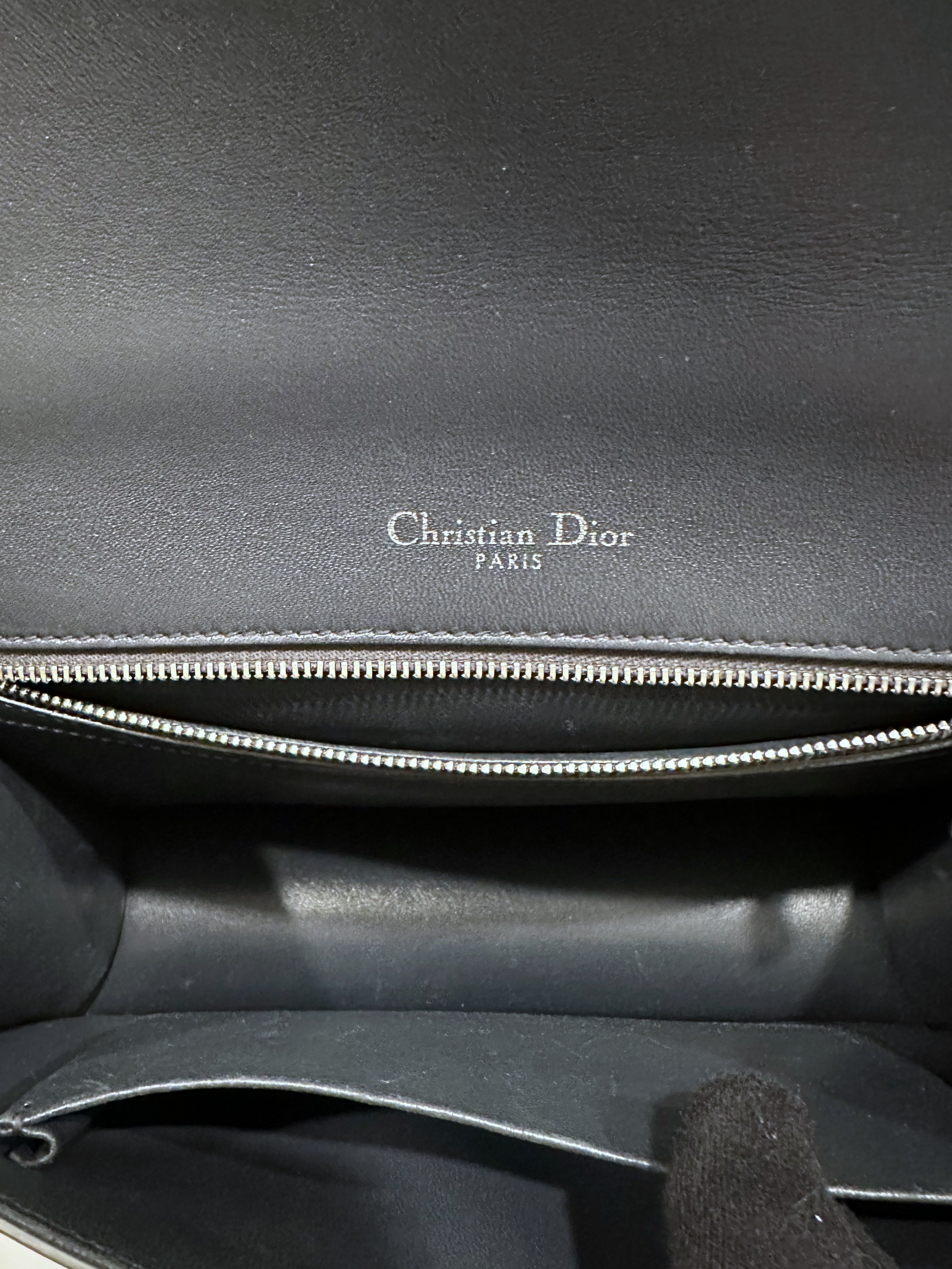 Christian Dior Metallic Patent Micro-Cannage Medium Diorama Flap Bag