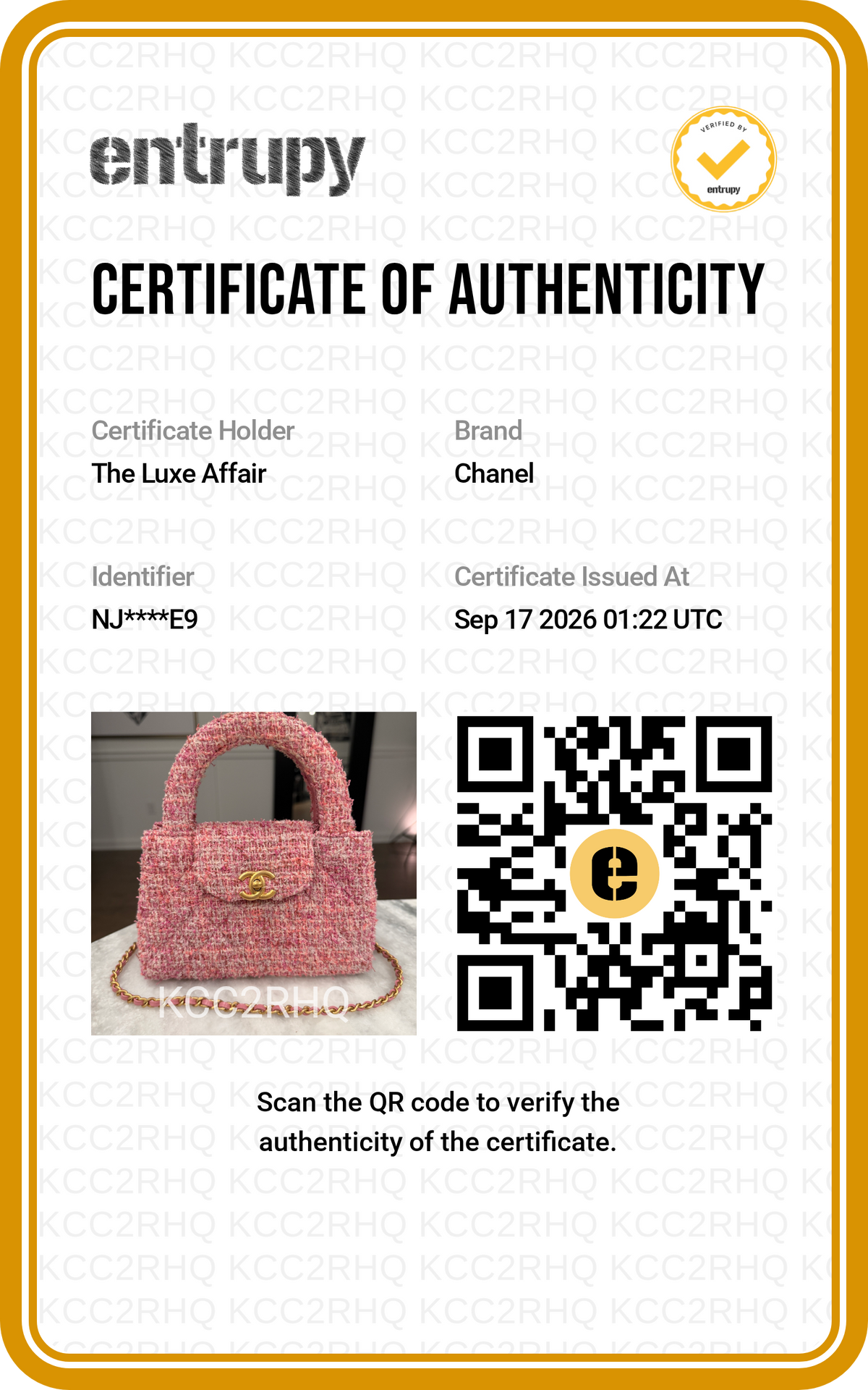Pre-Owned Chanel Mini Kelly Pink Multicolor Tweed Top Handle Bag Gold Hardware