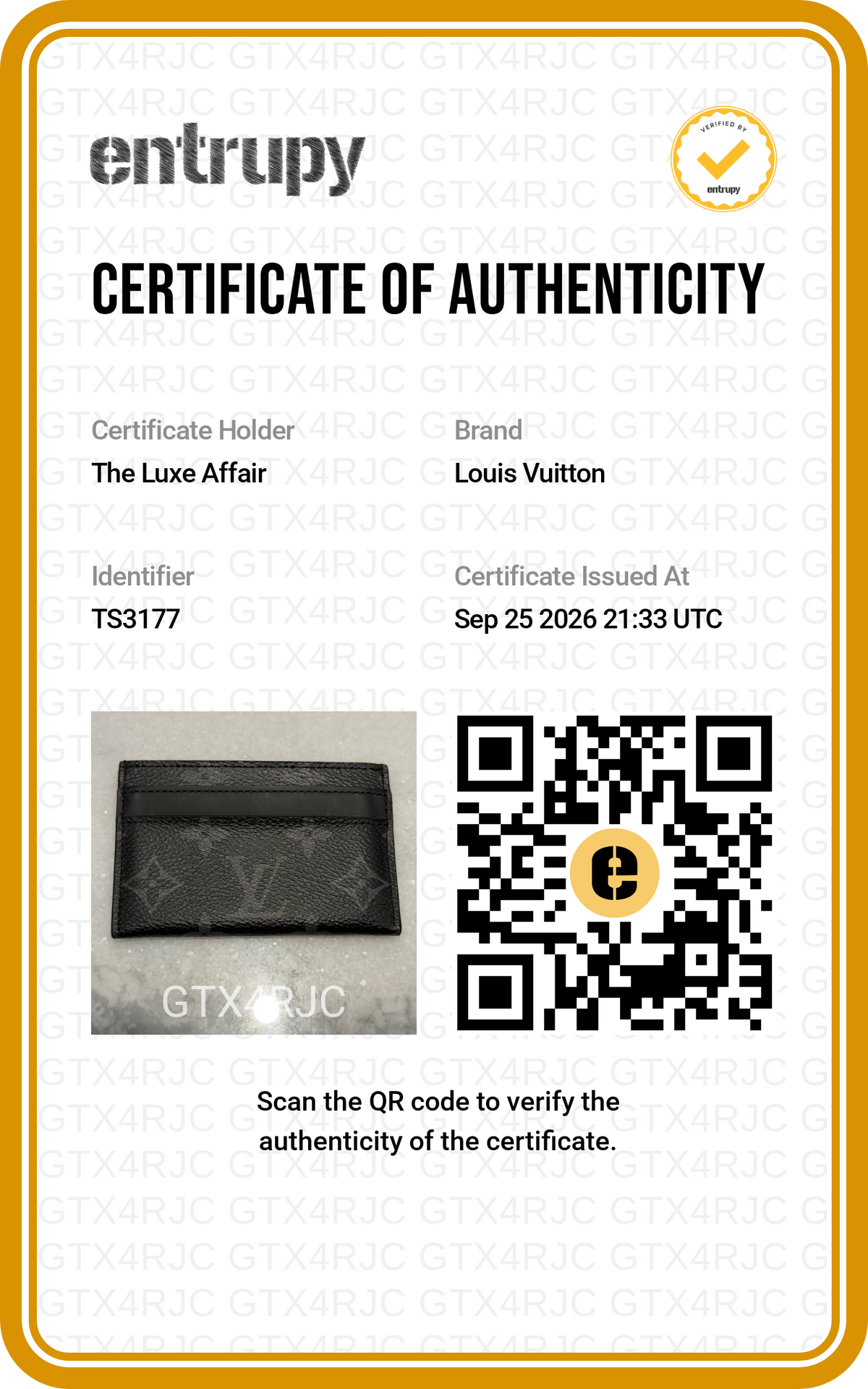 Pre-Owned Louis Vuitton Monogram Eclipse Card Holder