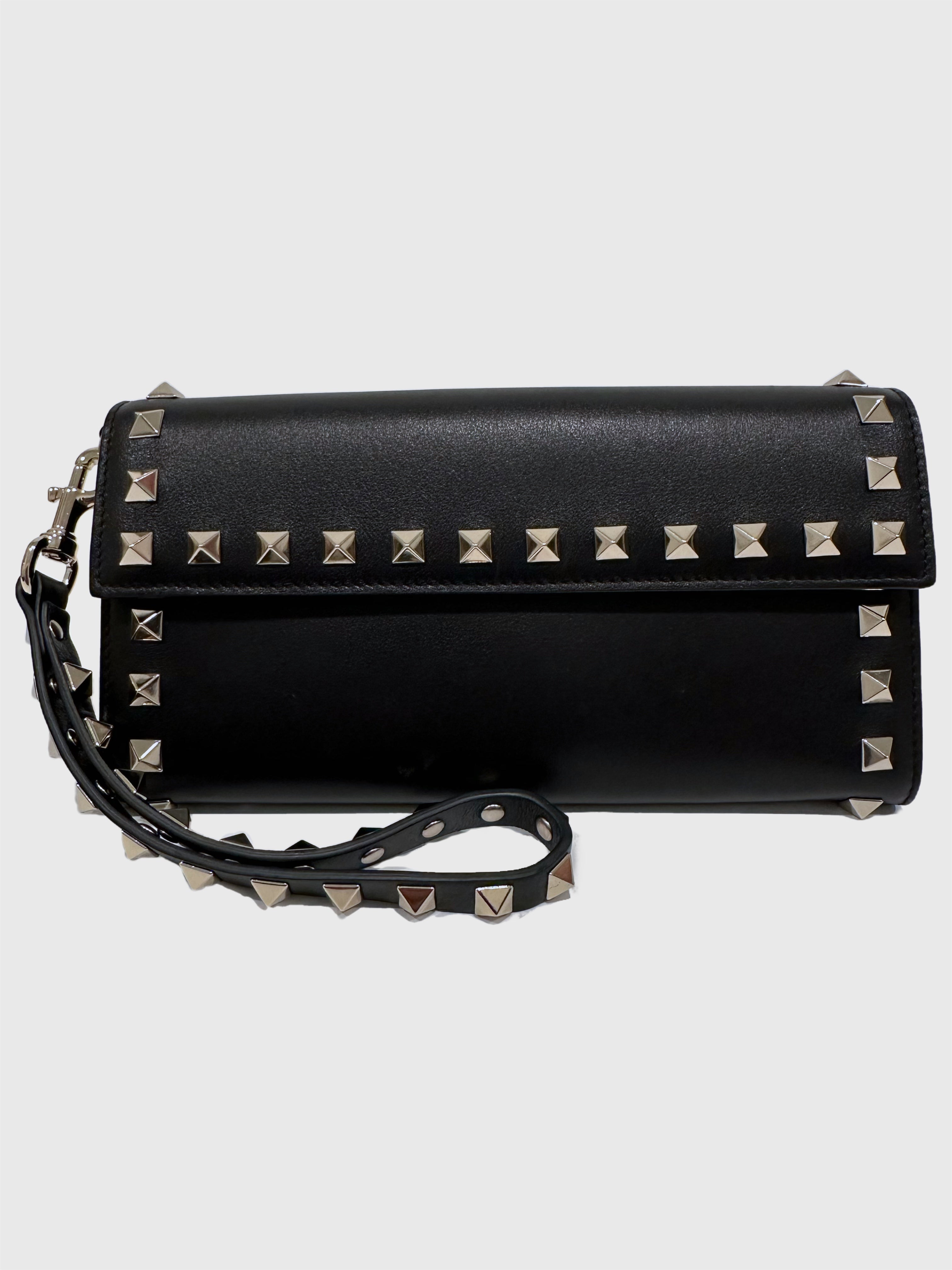 Valentino Rockstud Wristlet Travel Wallet