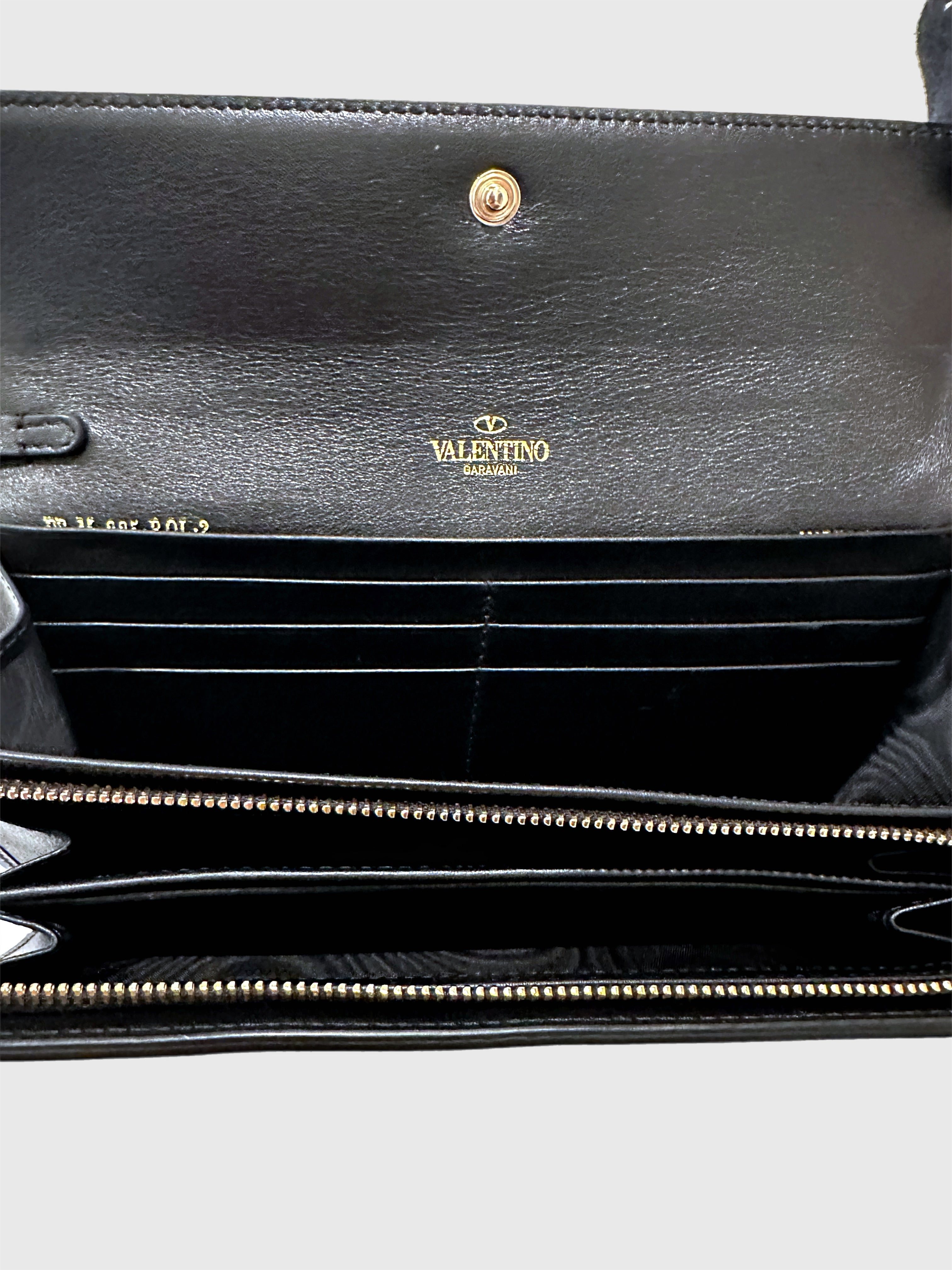 Valentino Rockstud Wristlet Travel Wallet