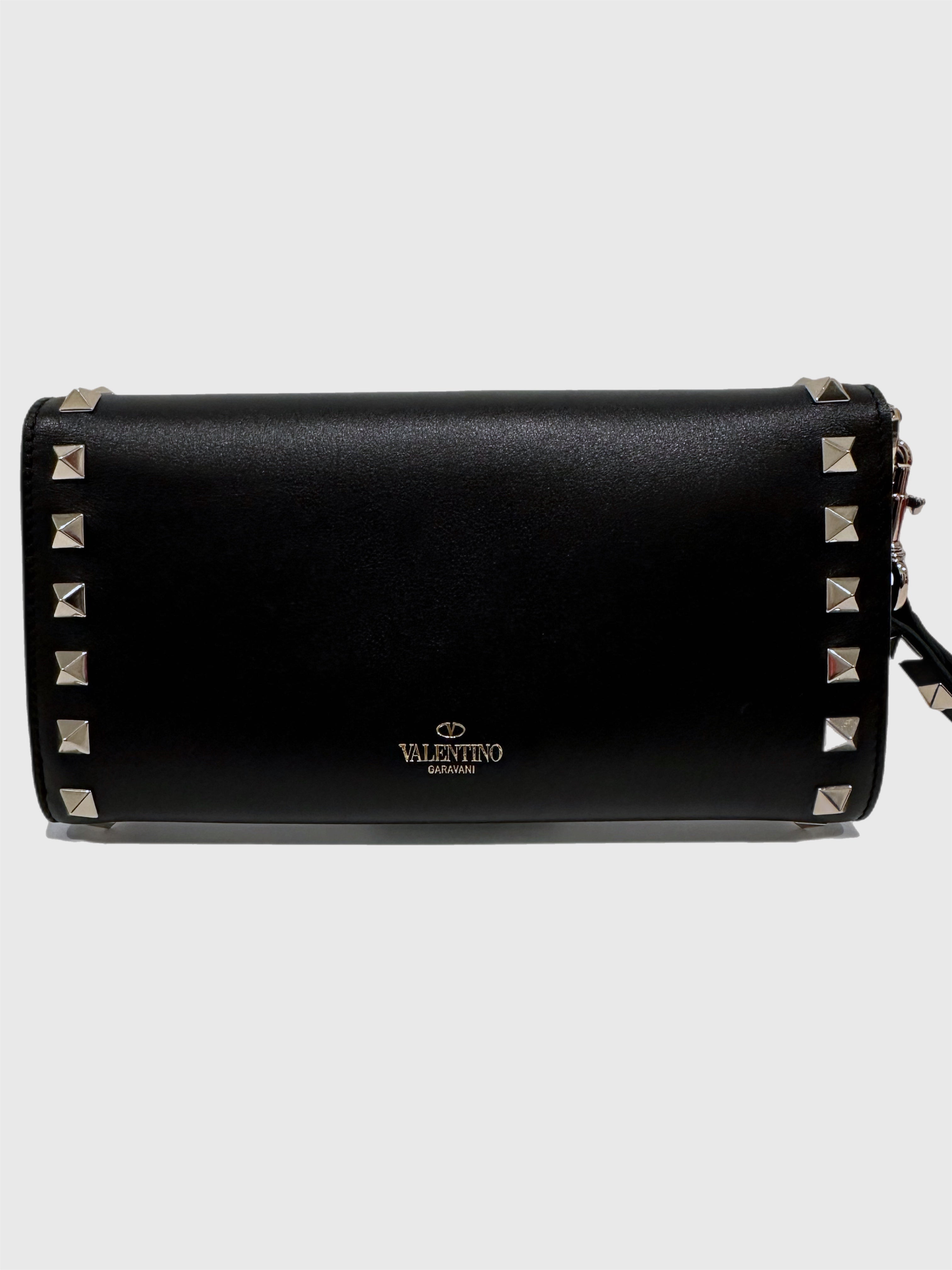 Valentino Rockstud Wristlet Travel Wallet