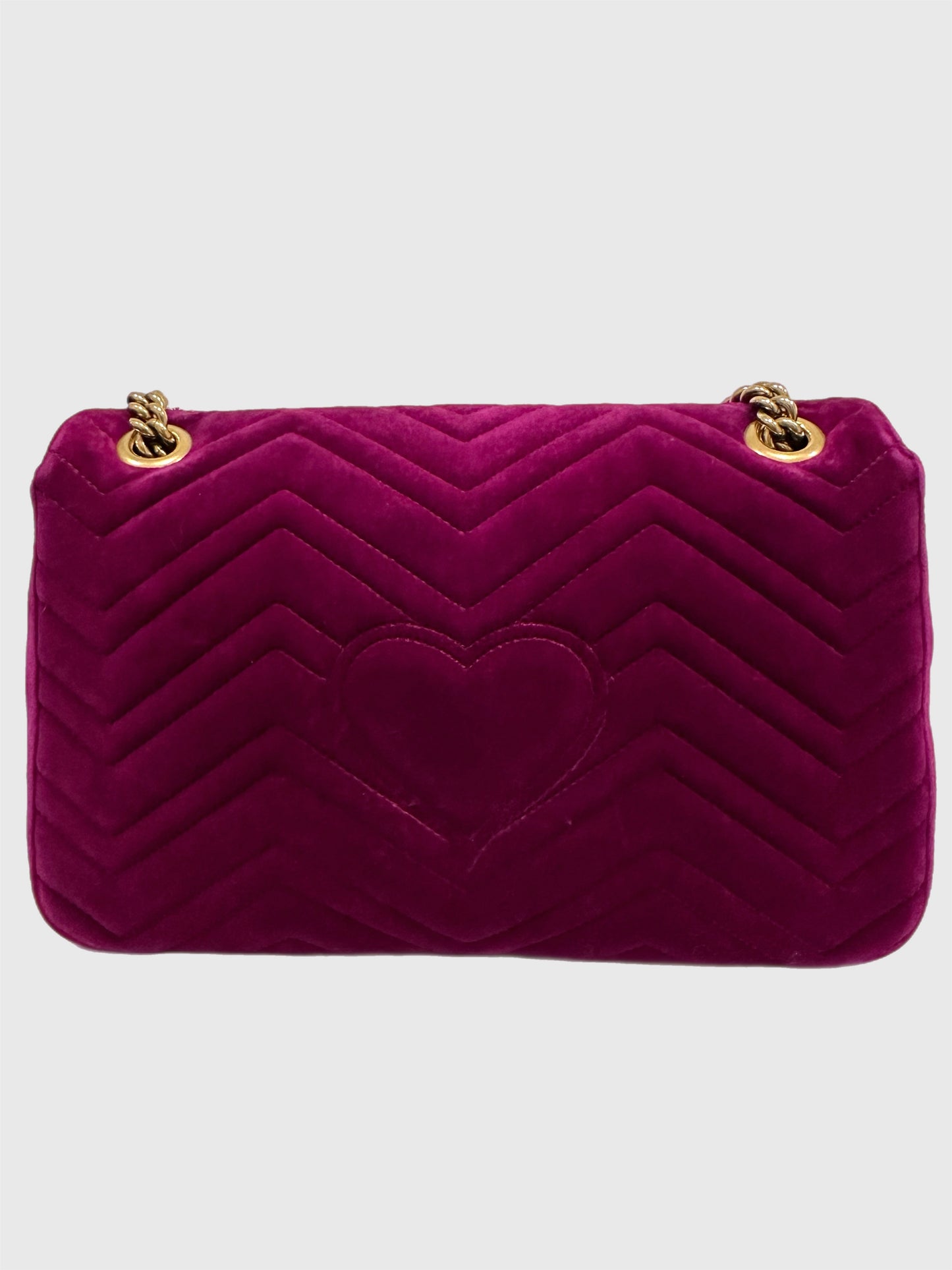 Gucci Marmont Purple Loved Embroidered Floral Medium Bag