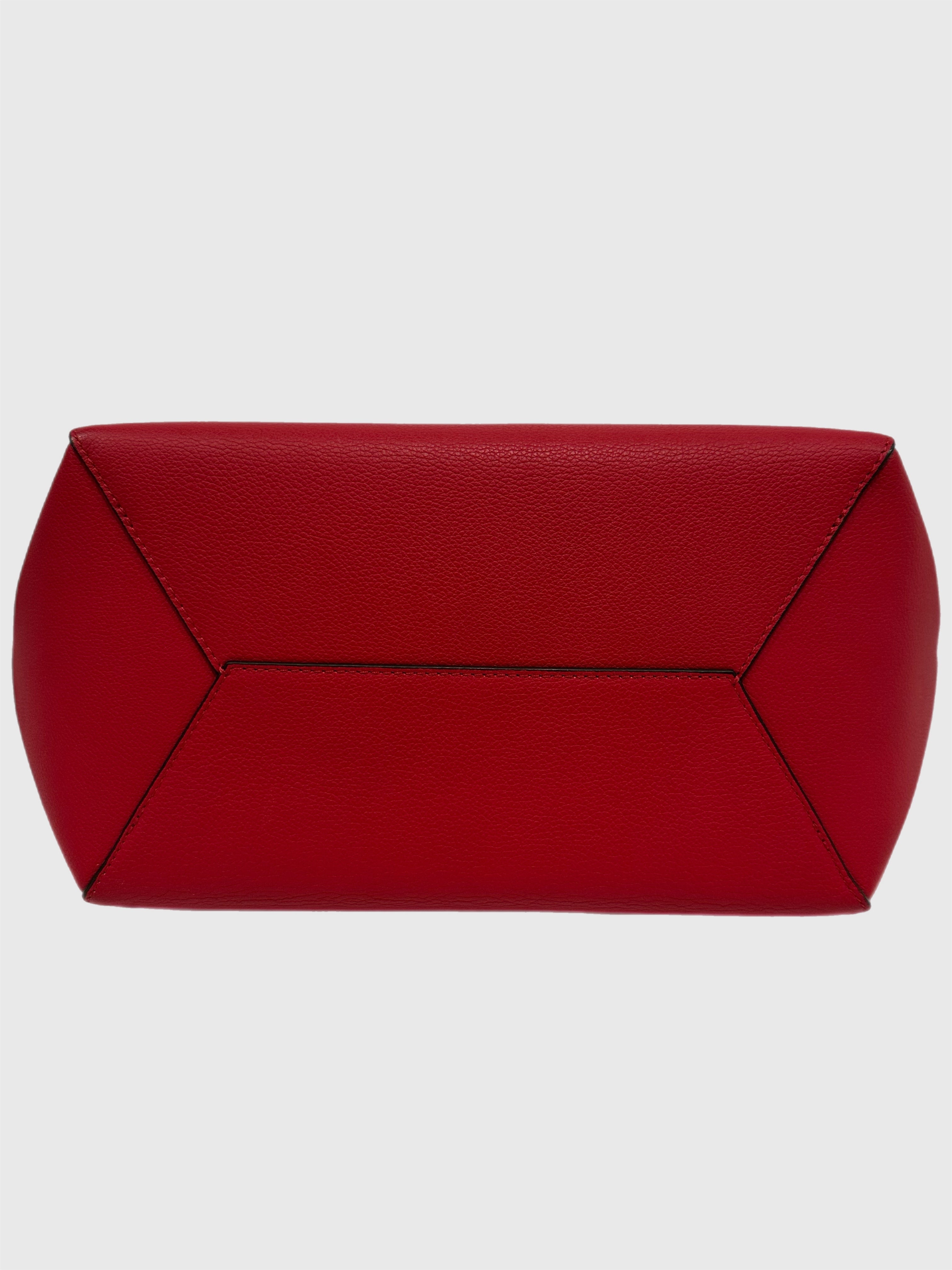 Louis Vuitton Lockme Cabas Red Leather Tote Shoulder Bag