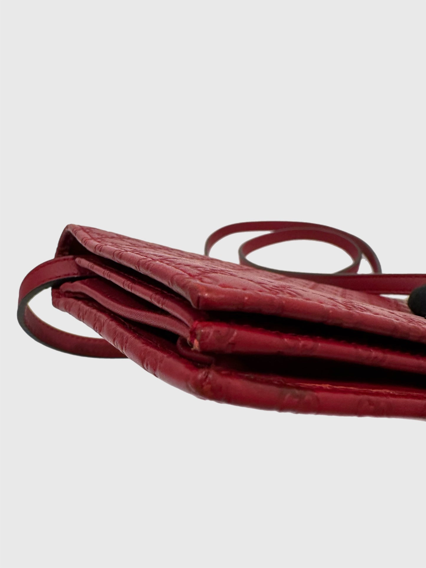 Gucci Red Microguccissima GG Leather Crossbody Strap Wallet