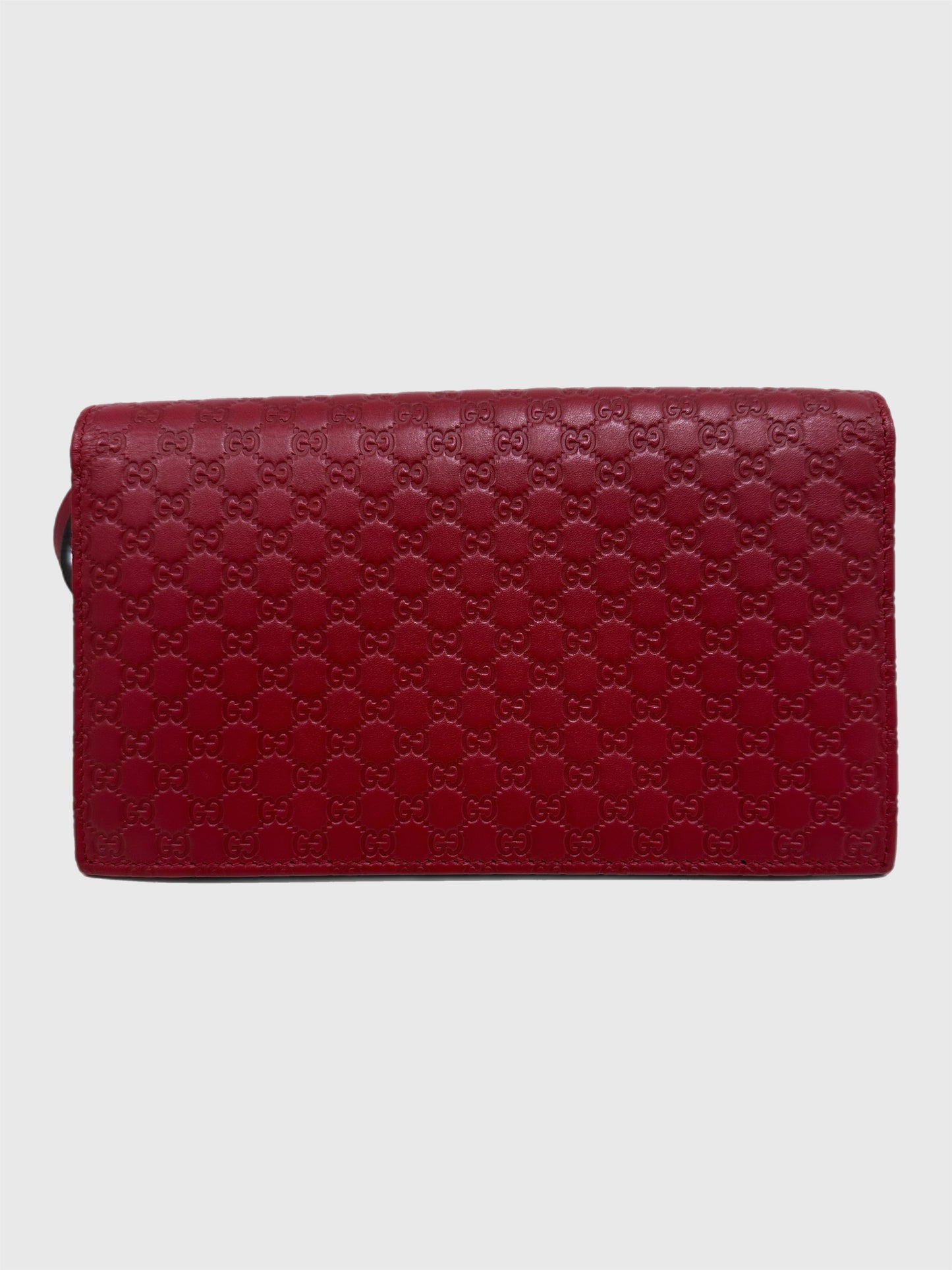 Gucci Red Microguccissima GG Leather Crossbody Strap Wallet