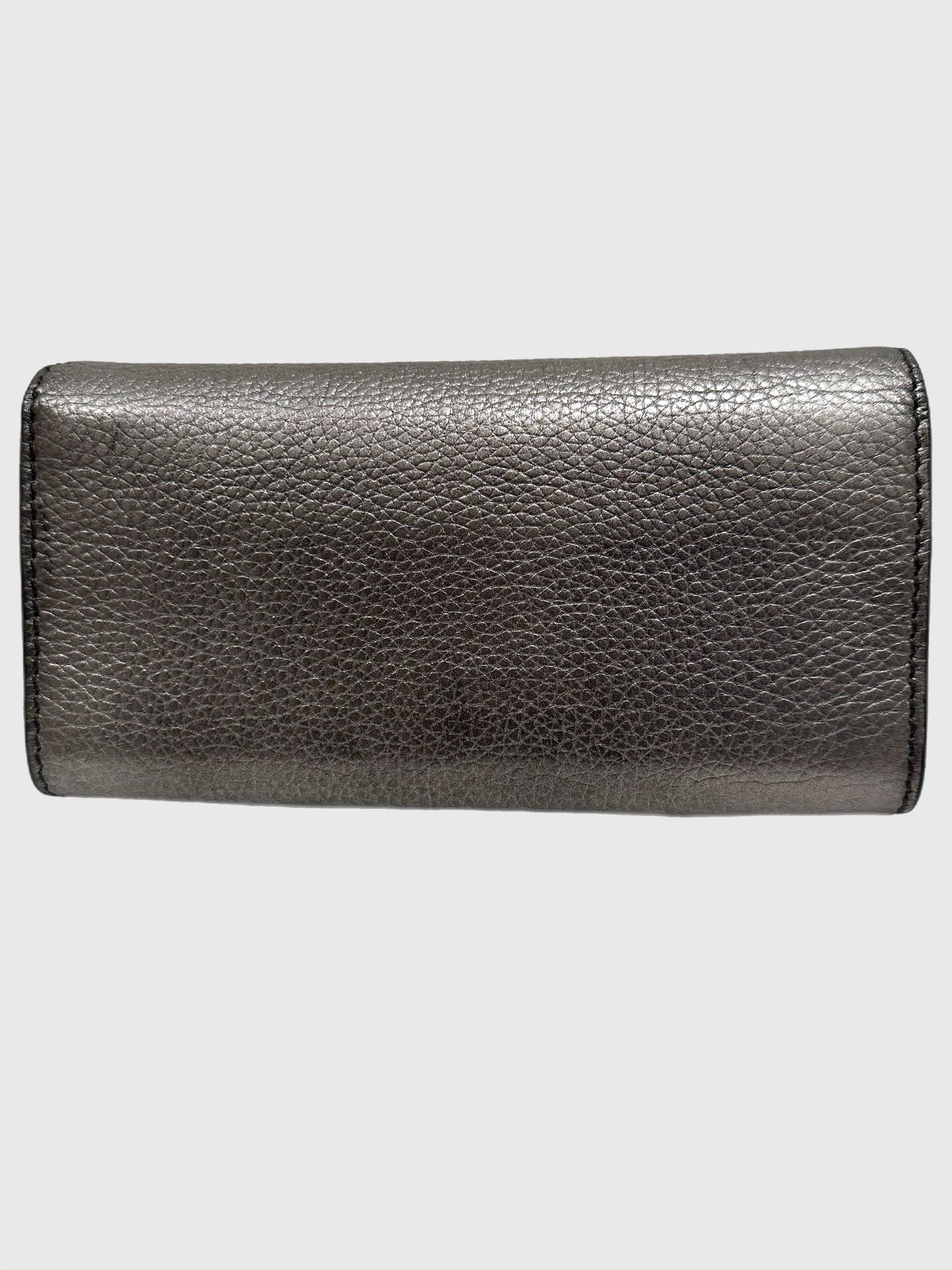 Dior J'adior Leather Croisière Silver Metallic Crossbody Wallet on Chain Clutch