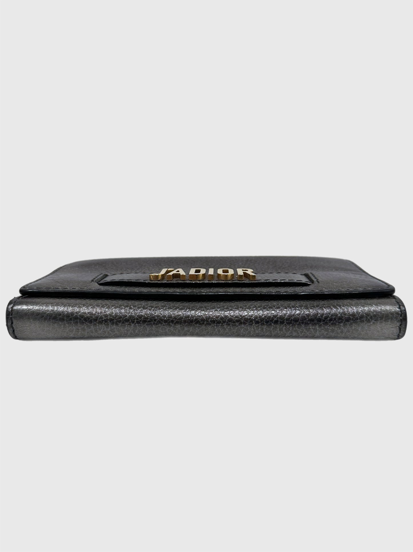 Dior J'adior Leather Croisière Silver Metallic Crossbody Wallet on Chain Clutch