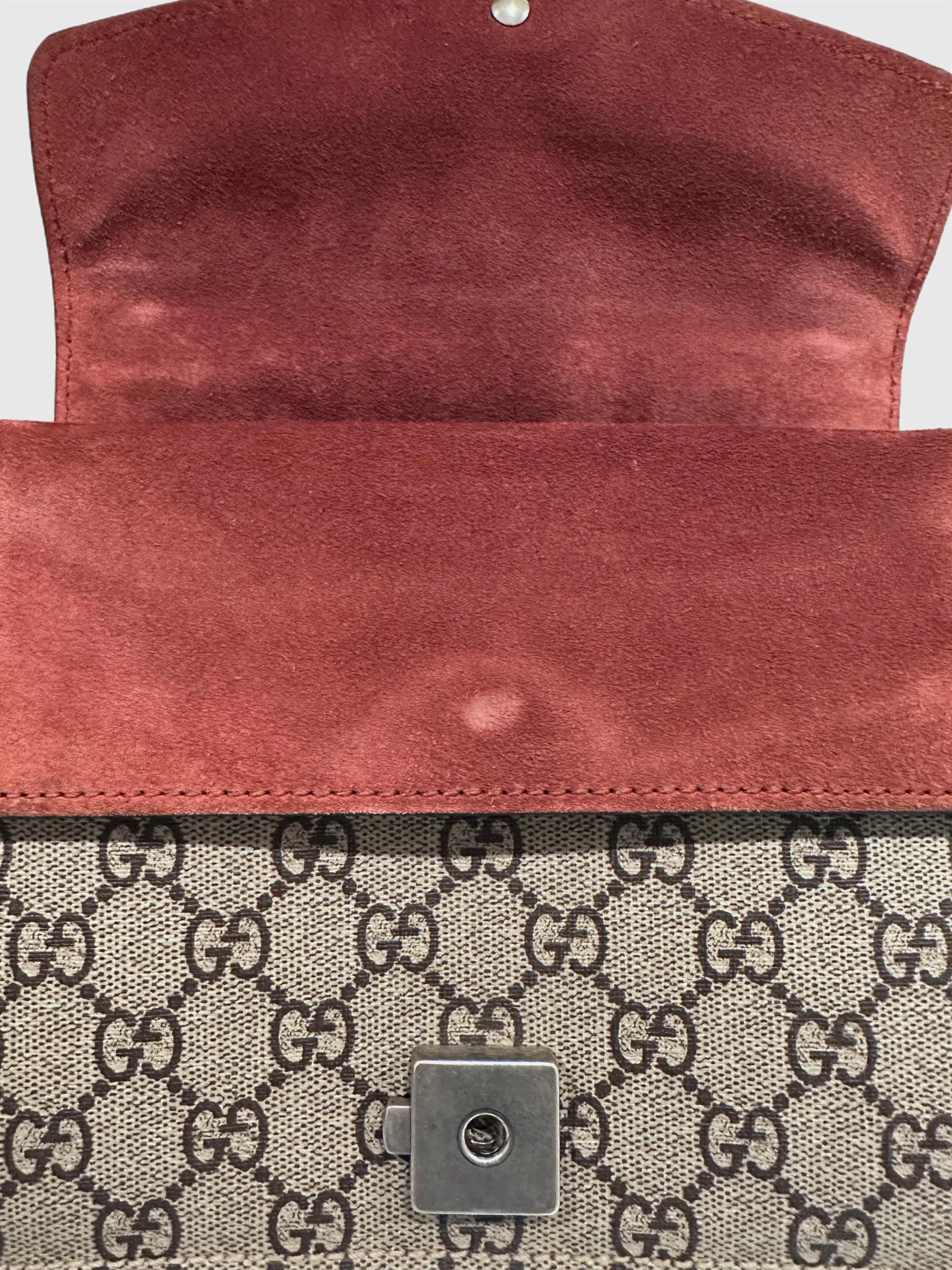 Gucci GG Supreme Red Pink Blooms Floral Dionysus Mini Bag