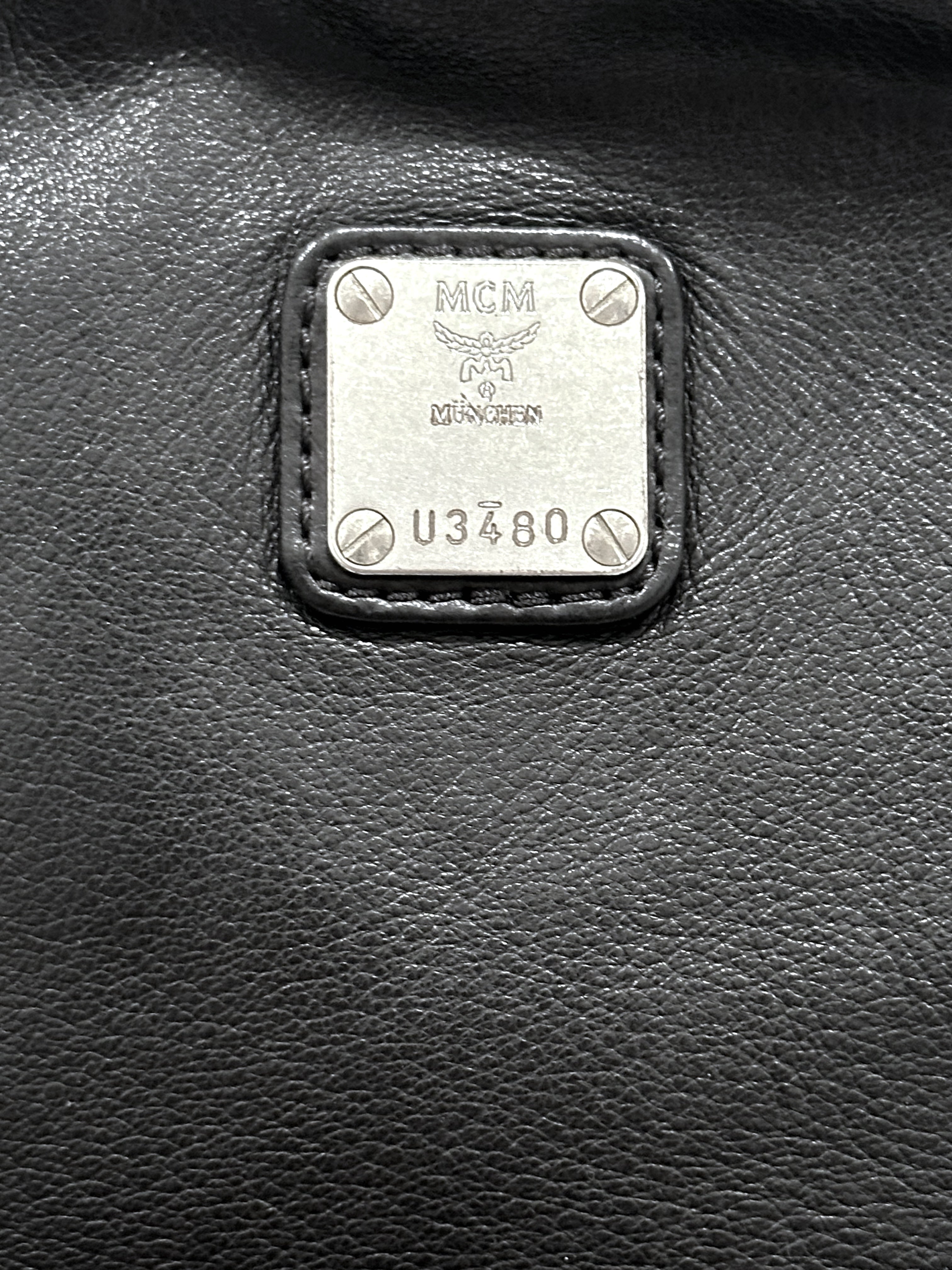 MCM Small Black Leather Lambskin Backpack