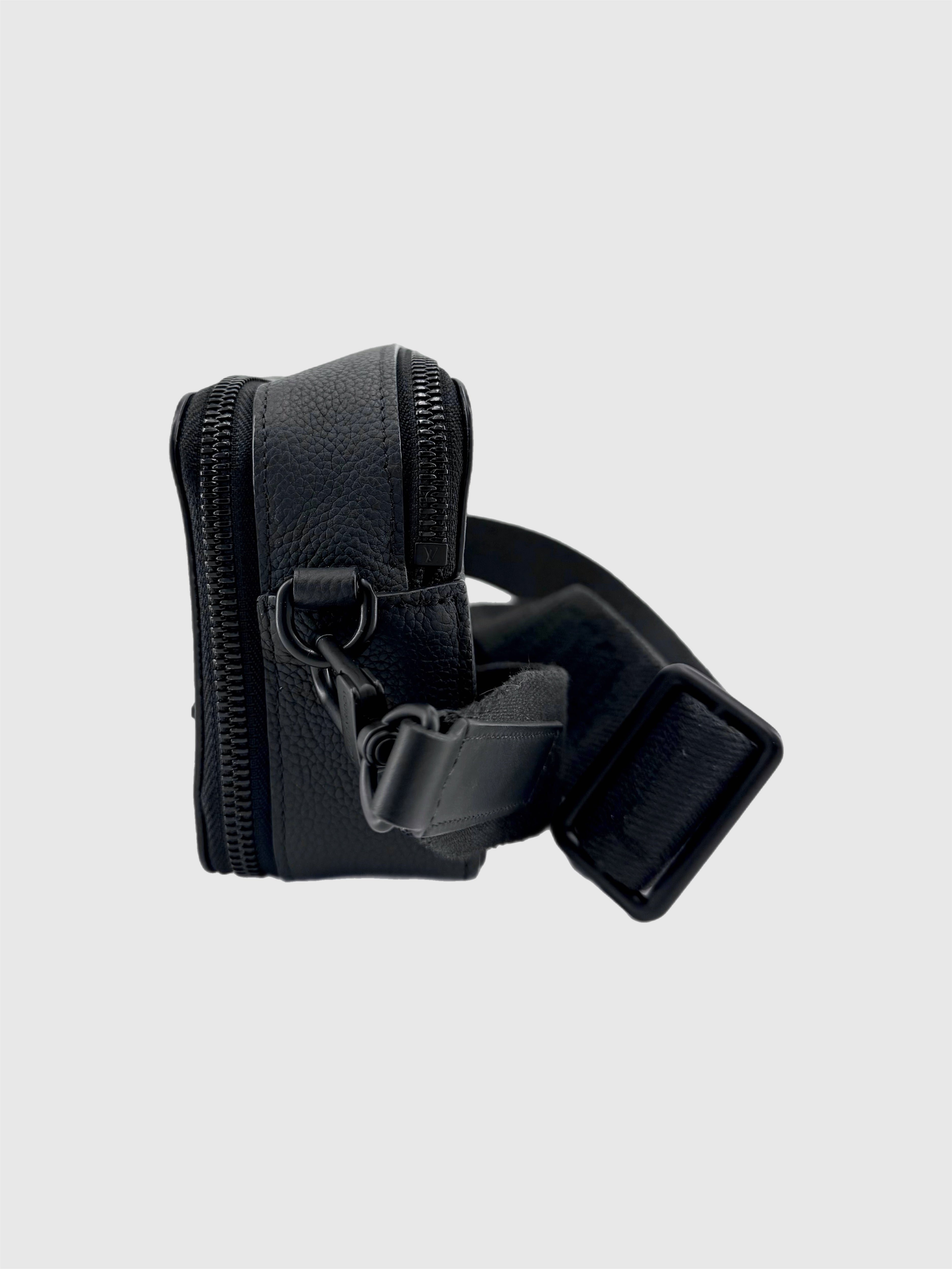 Louis Vuitton Alpha Wearable Black Leather Wallet with Crossbody Strap