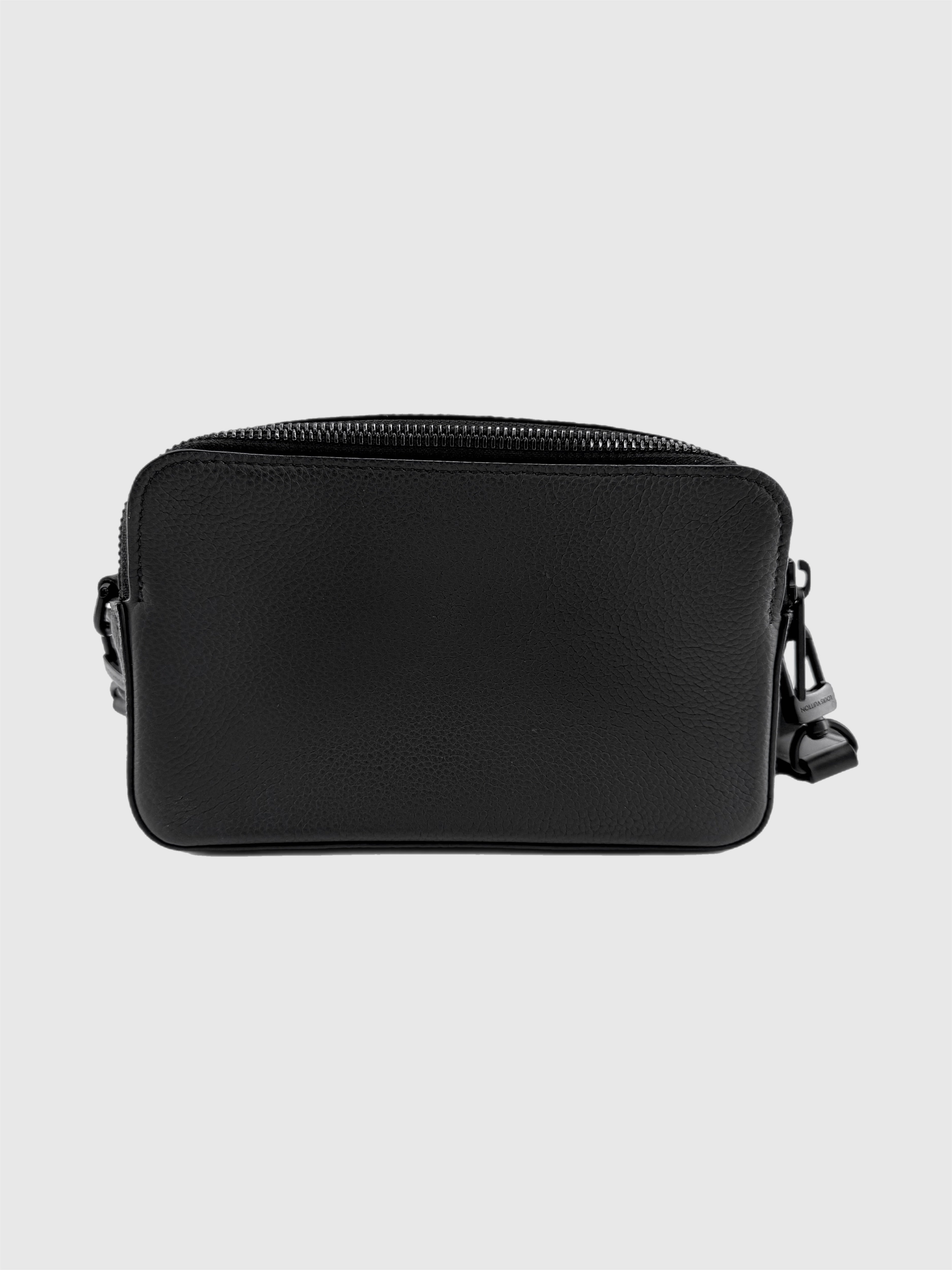 Louis Vuitton Alpha Wearable Black Leather Wallet with Crossbody Strap