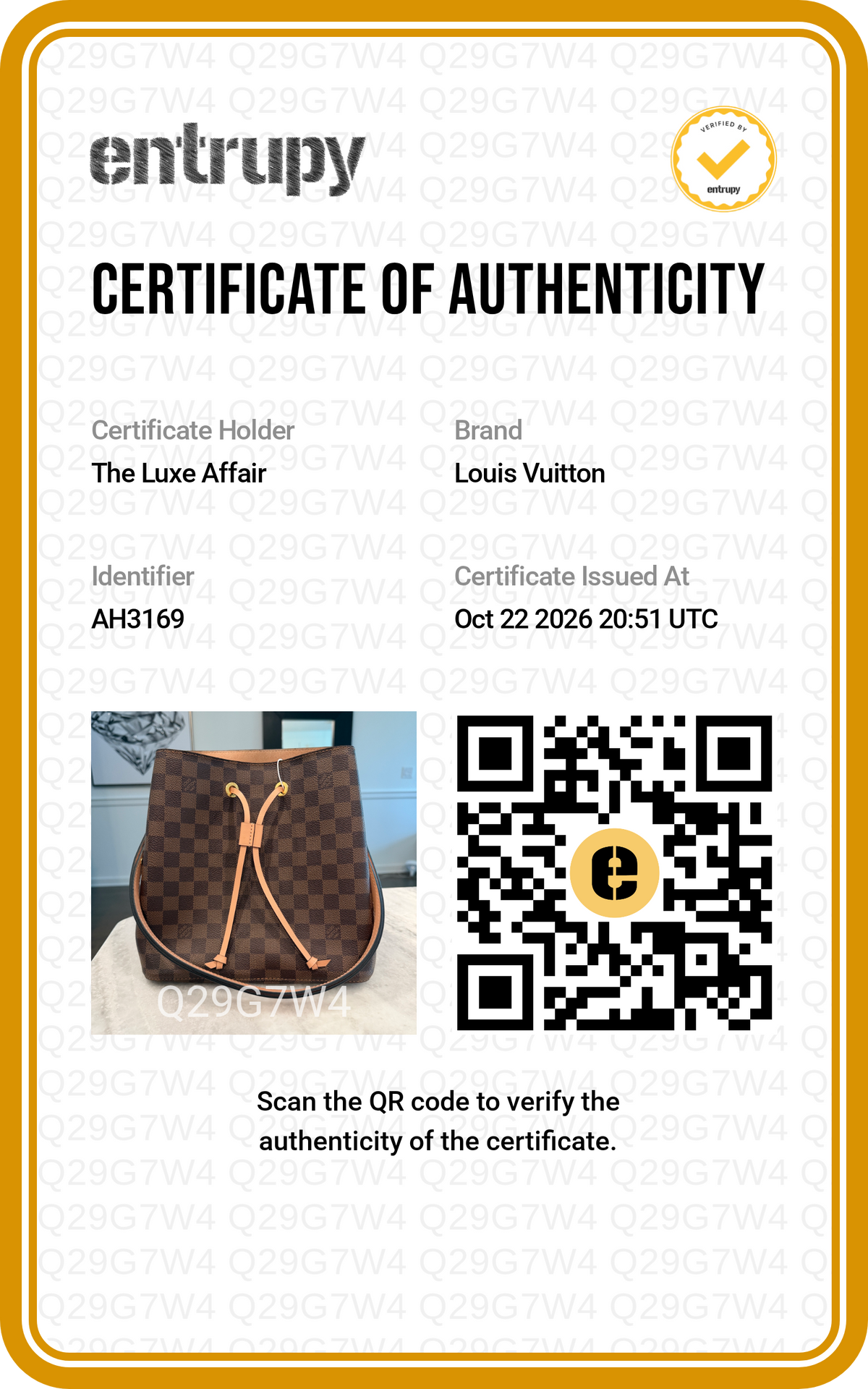 Pre-Owned Louis Vuitton NéoNoé MM Damier Ebene Canvas Bucket Bag Venus Pink Leather Trim