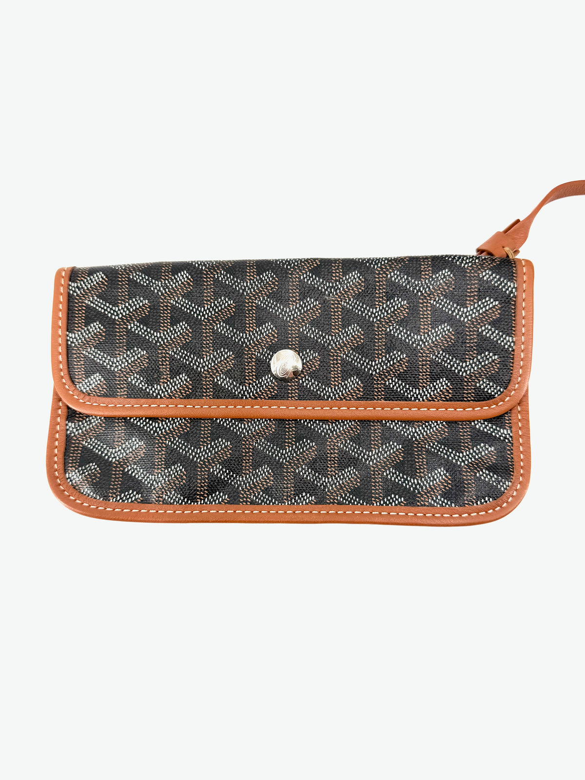 Pre-Owned Goyard Saint Louis PM Tote Black & Tan Goyardine Canvas with Pouch