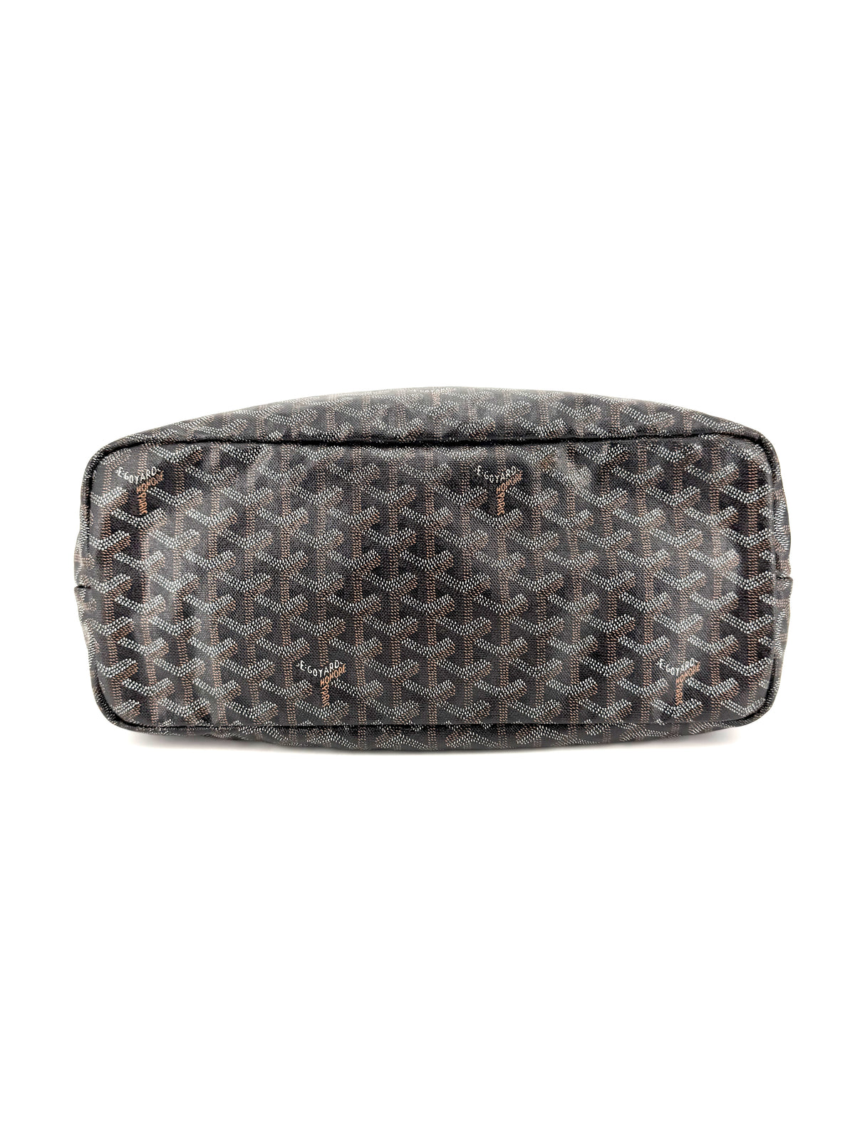 Pre-Owned Goyard Saint Louis PM Tote Black & Tan Goyardine Canvas with Pouch