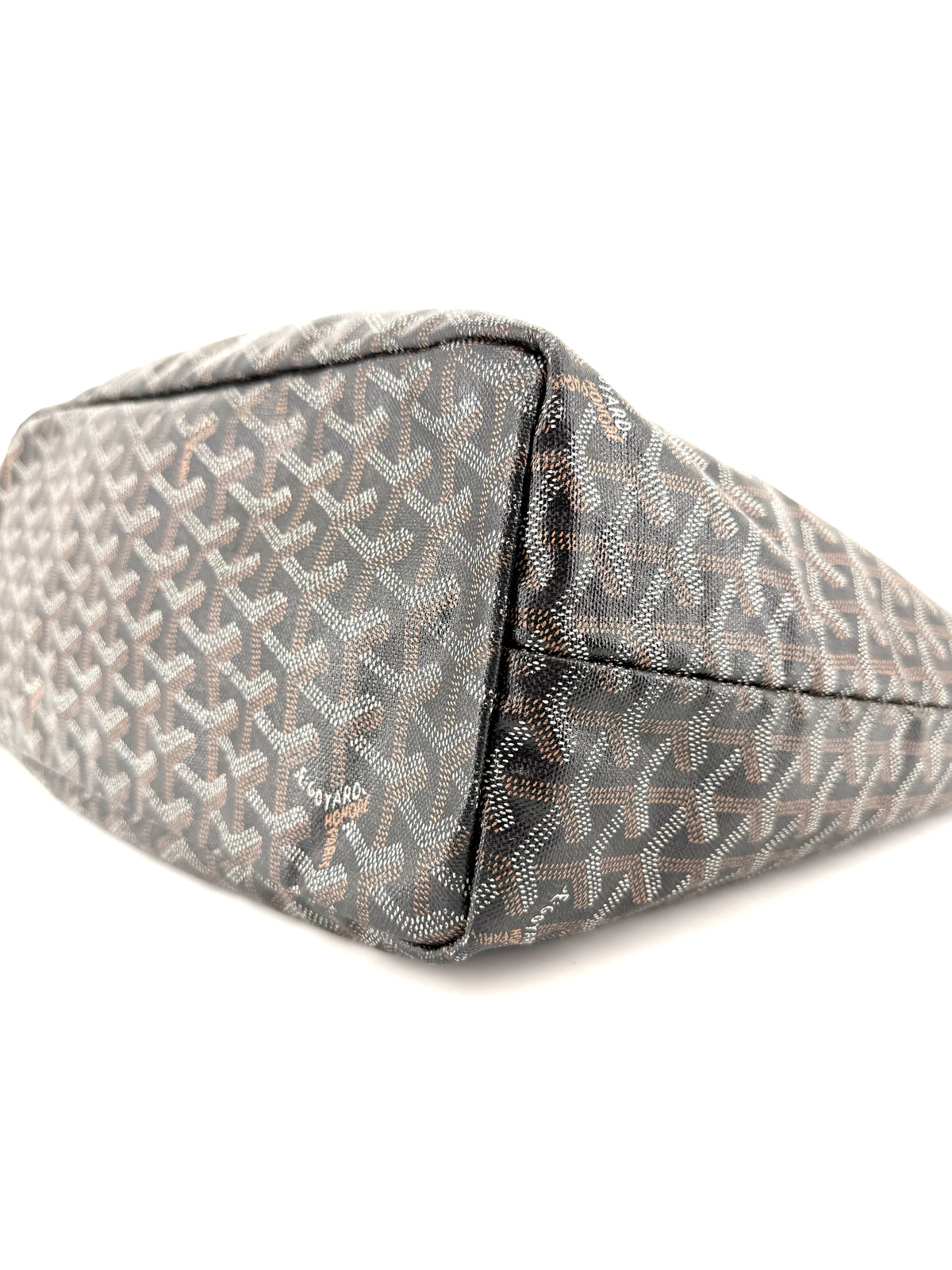 Pre-Owned Goyard Saint Louis PM Tote Black & Tan Goyardine Canvas with Pouch
